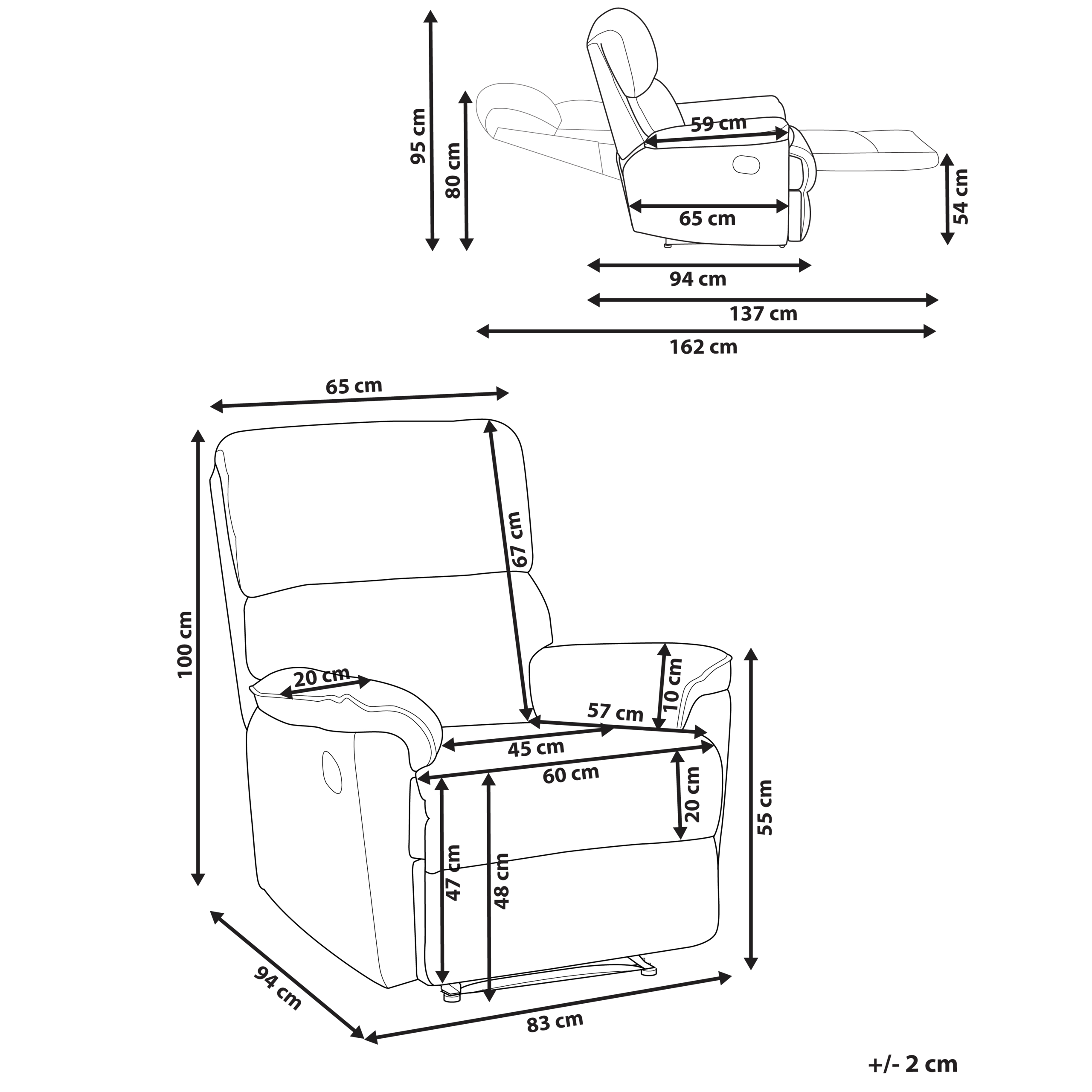 Fotoliu cu recliner EVERTON Suport pentru picioare retractabil  Gri [3]
