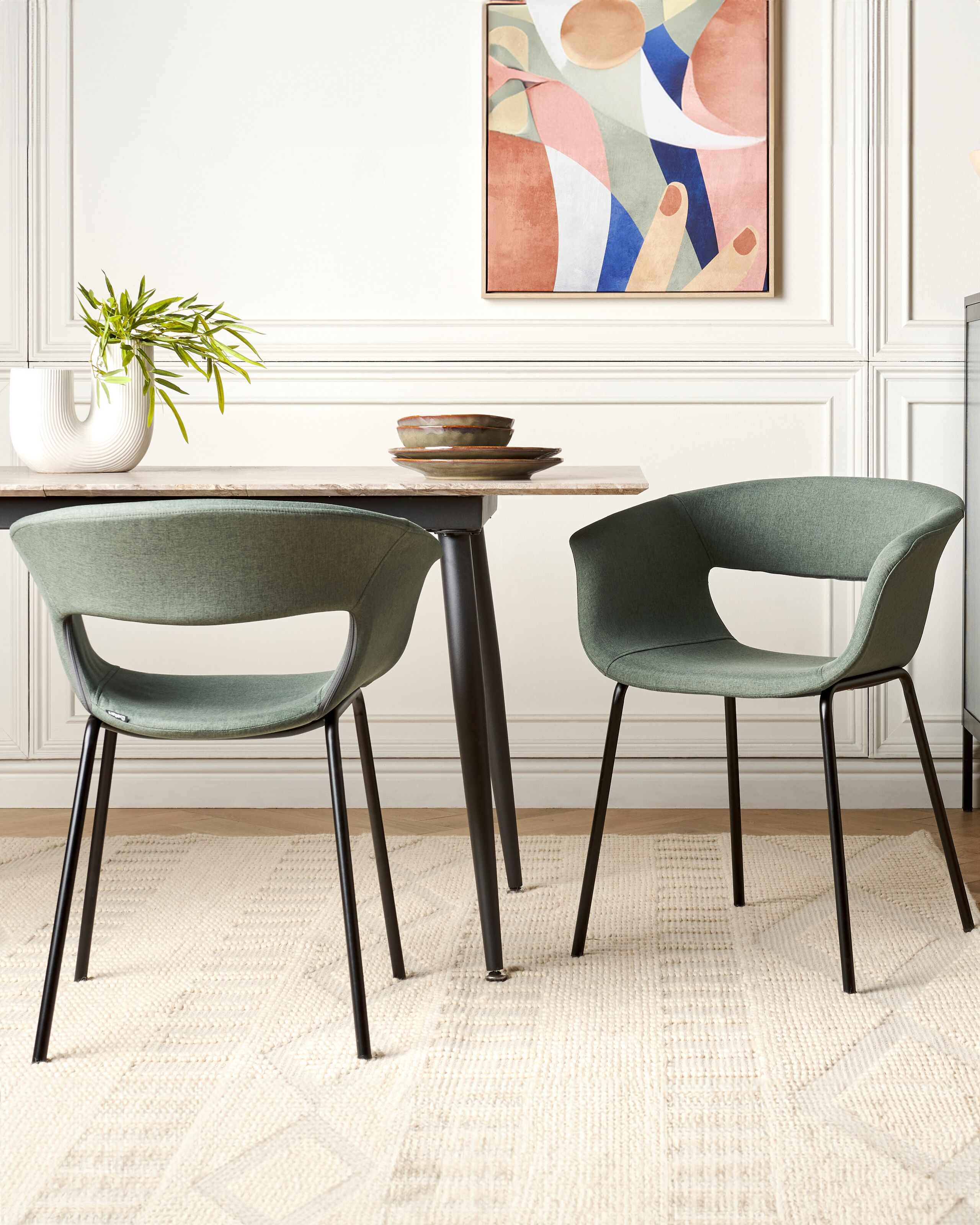 Scaun dining - Set de 2 scaune dining ELMA Verde închis