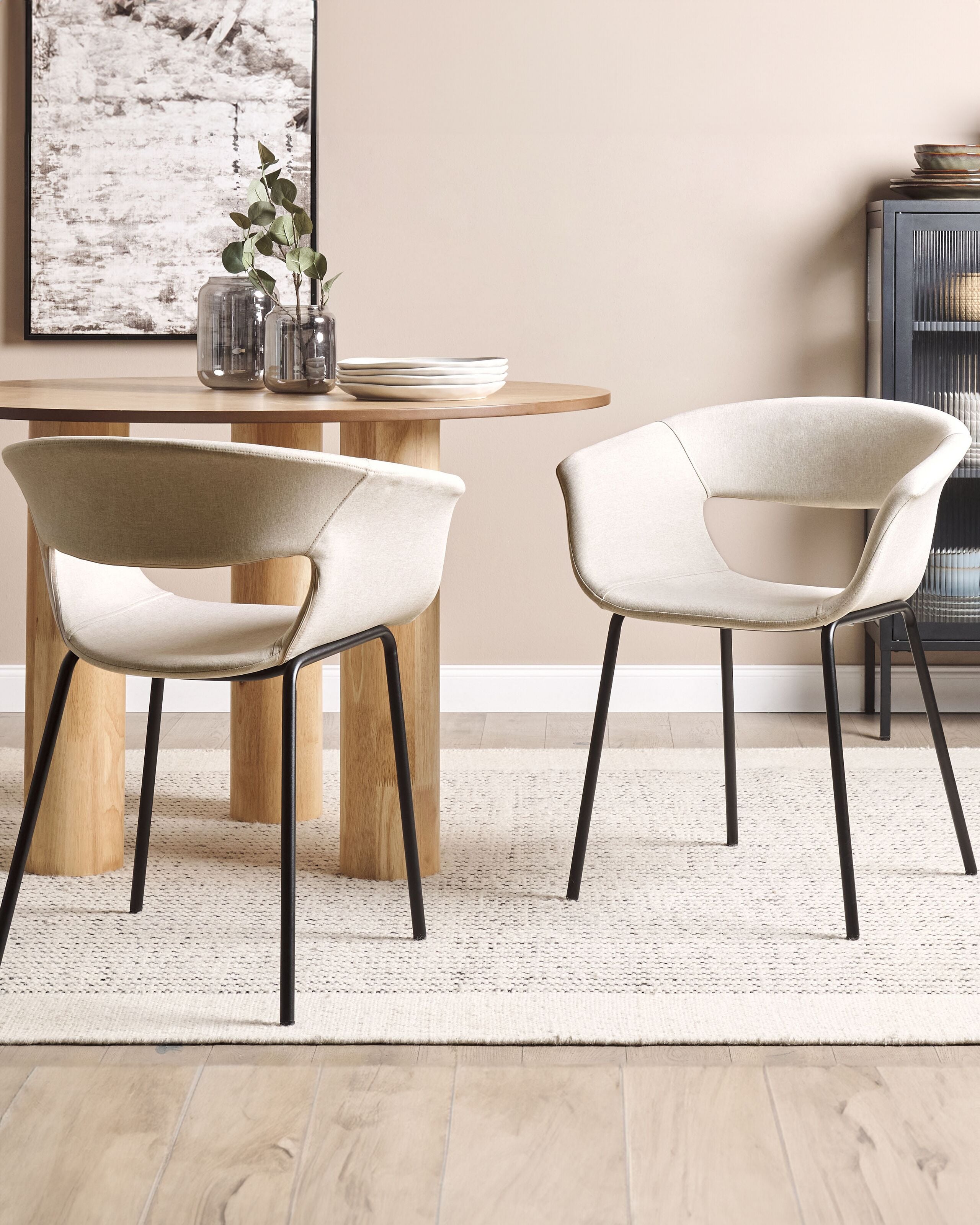 Set de 2 scaune dining ELMA Bej deschis [1]