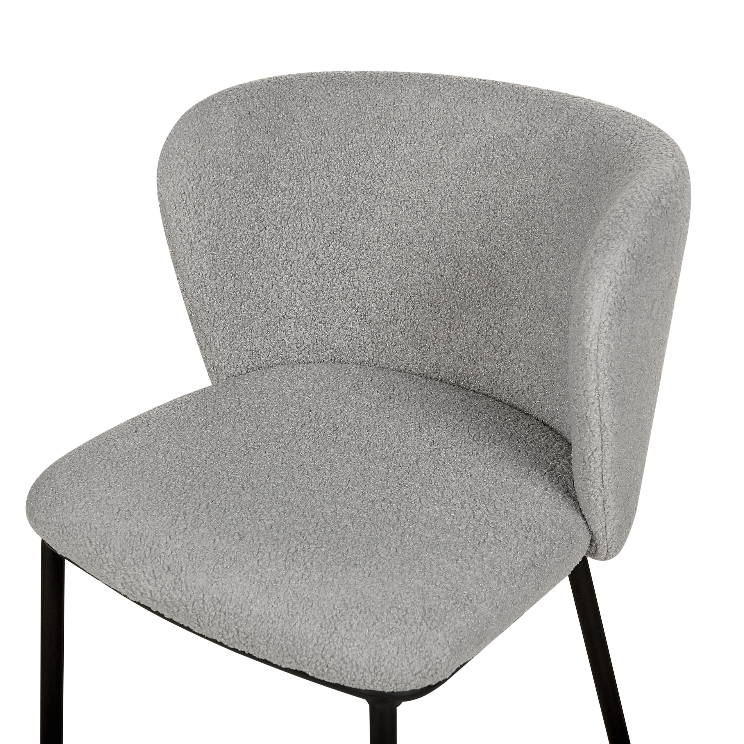 Set of 2 Dining Chairs MINA Boucle Grey [8]