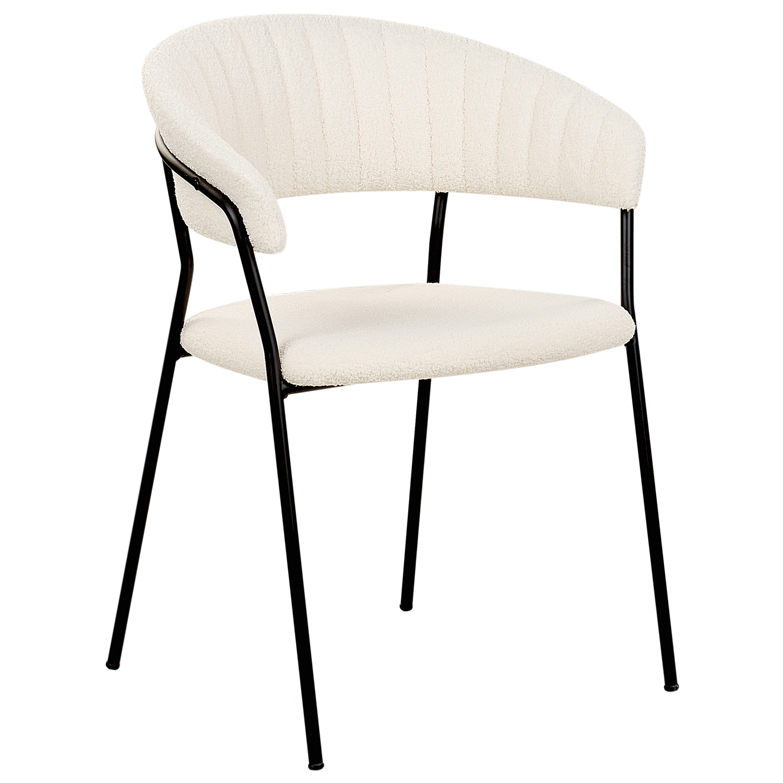Set of 2 dining chairs MARIPOSA Boucle Off-white [5]