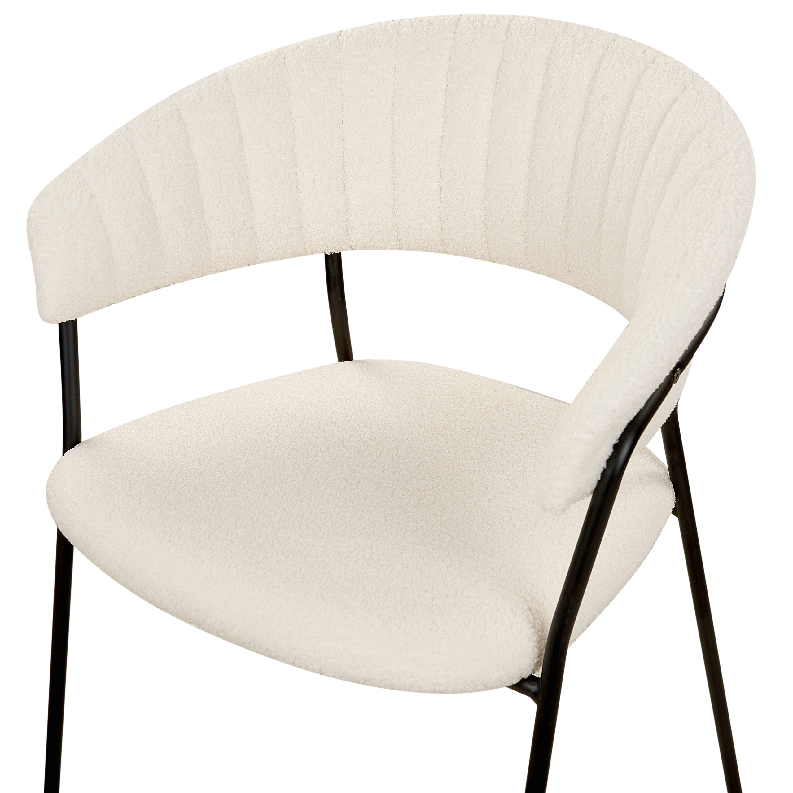 Set of 2 dining chairs MARIPOSA Boucle Off-white [8]