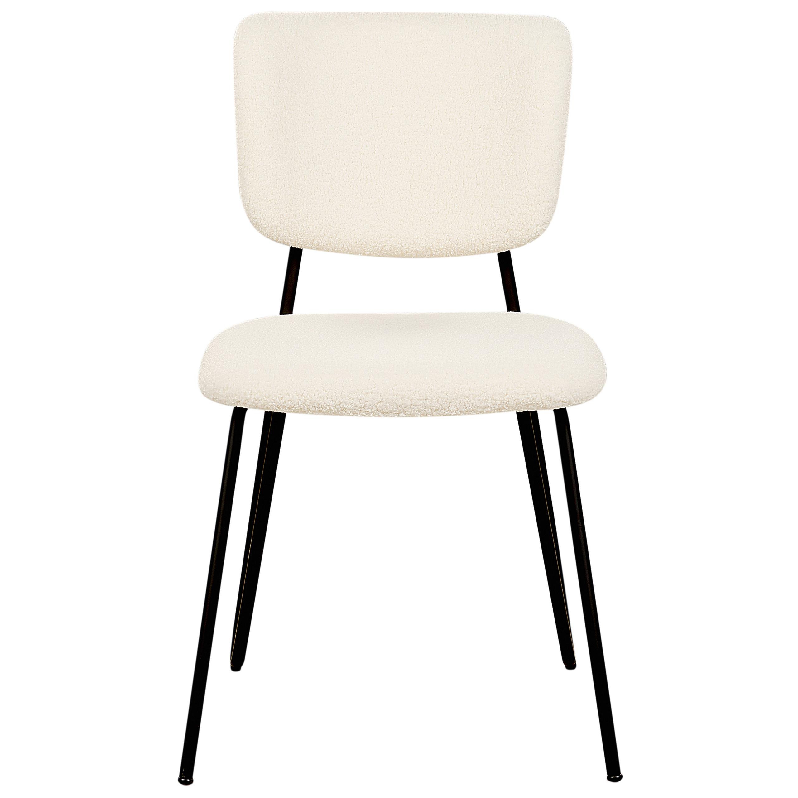 Set de 2 scaune dining NELKO Boucle Alb-murdar [6]