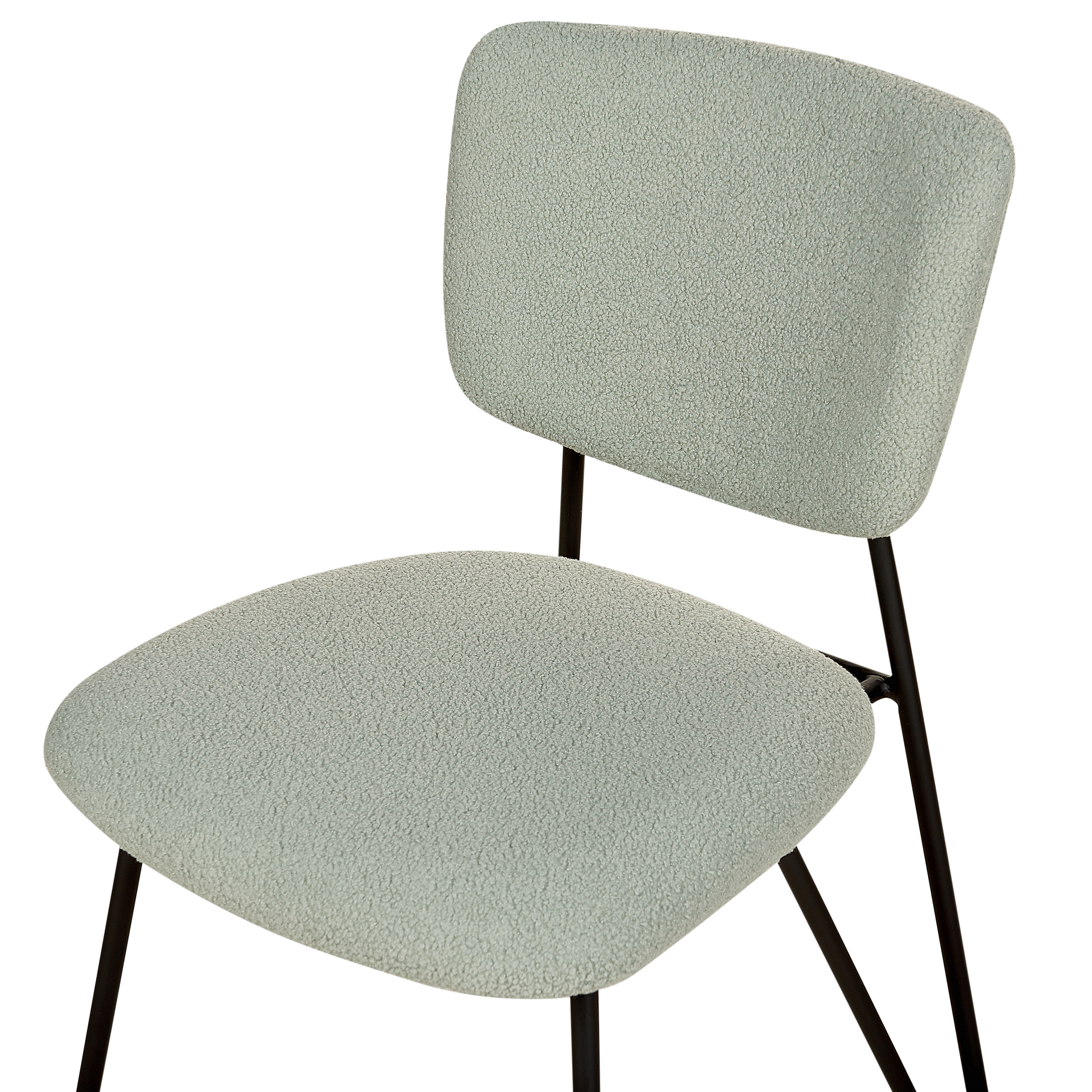 Set of 2 Dining Chairs NELKO Boucle Light Green [7]