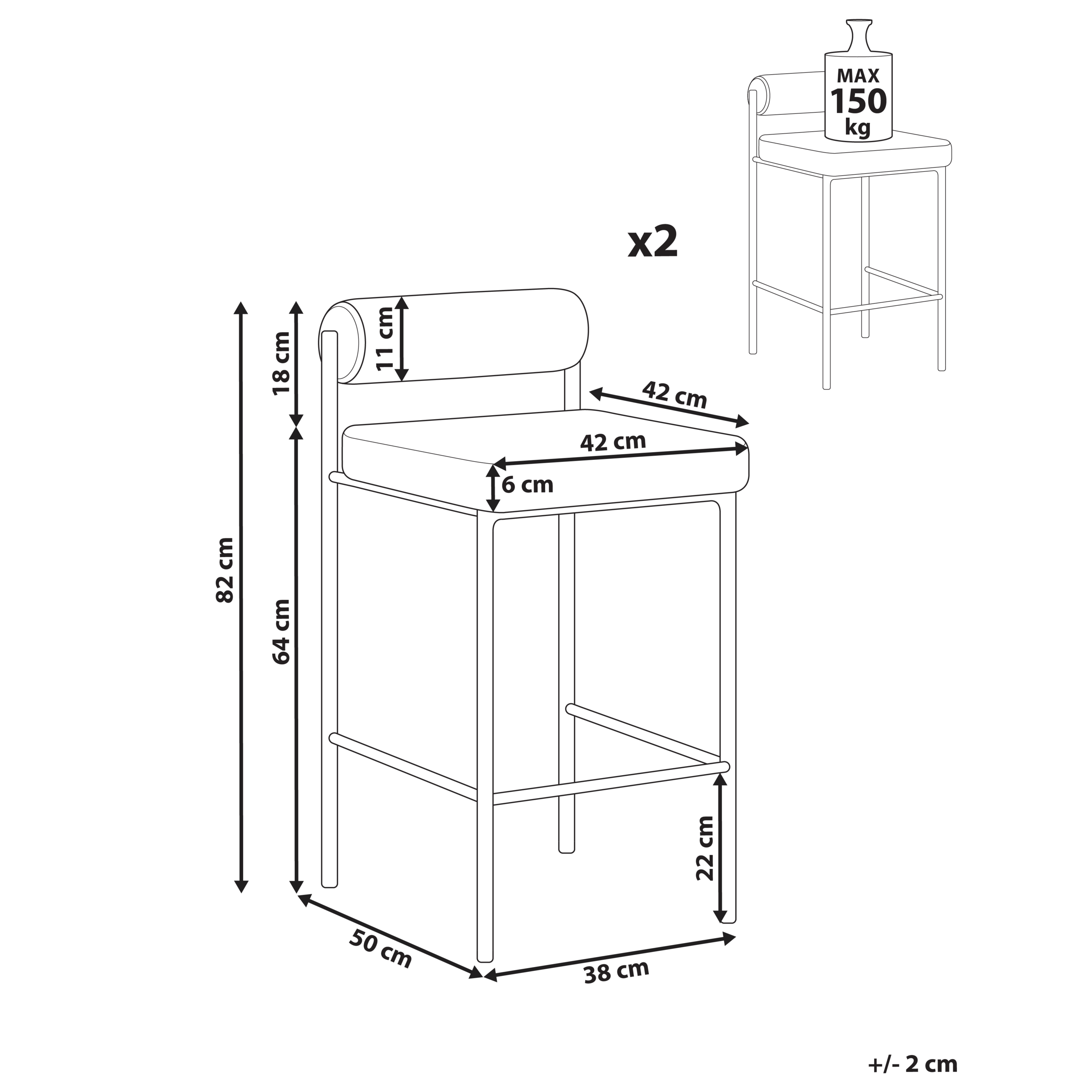Set of 2 AMAYA Bar Stools Green Blue [3]