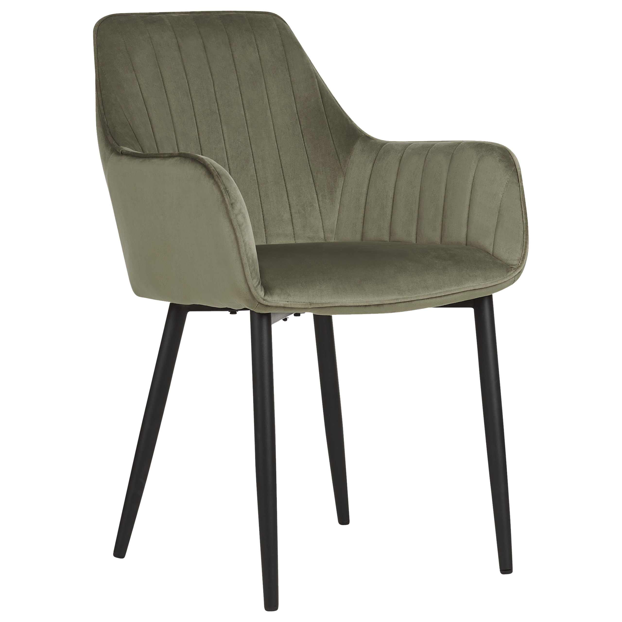 Set of 2 dining chairs WELLSTON Velvet Olive Green [4]