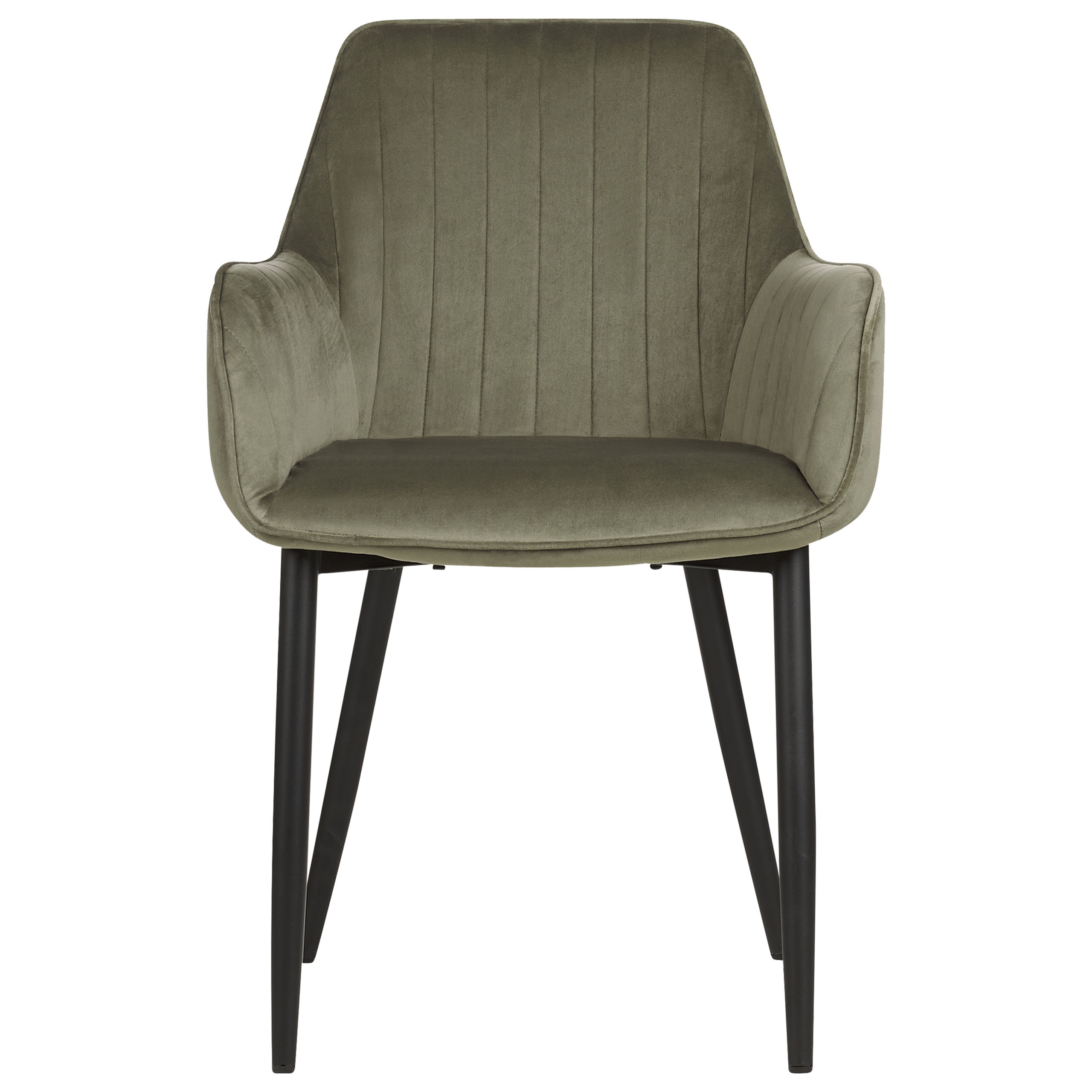 Set of 2 dining chairs WELLSTON Velvet Olive Green [5]