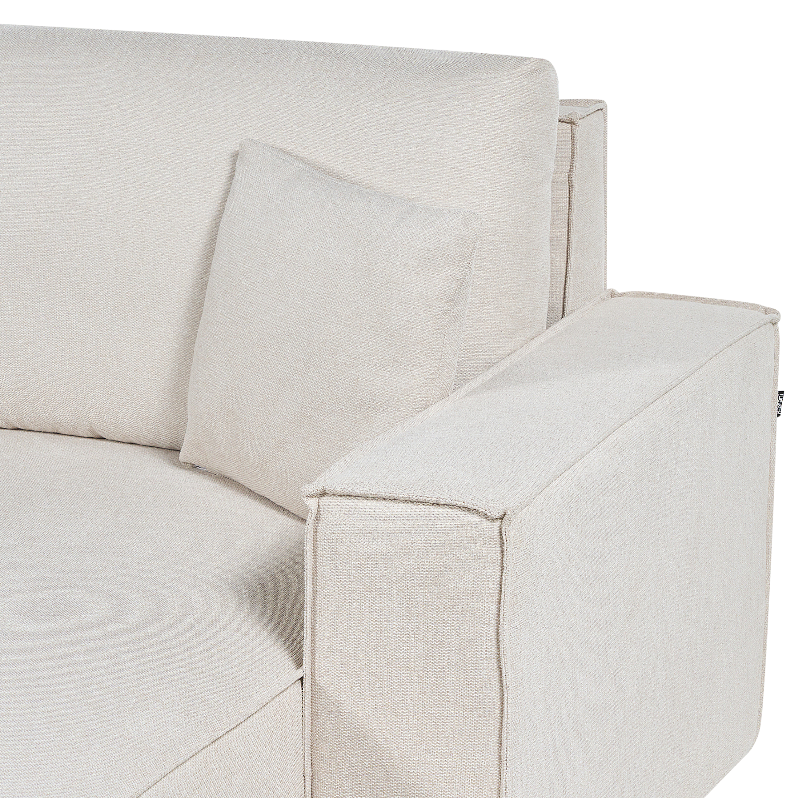 Canapea extensibilă cu 3 locuri KARILA  Bej deschis cu depozitare Stânga [6]