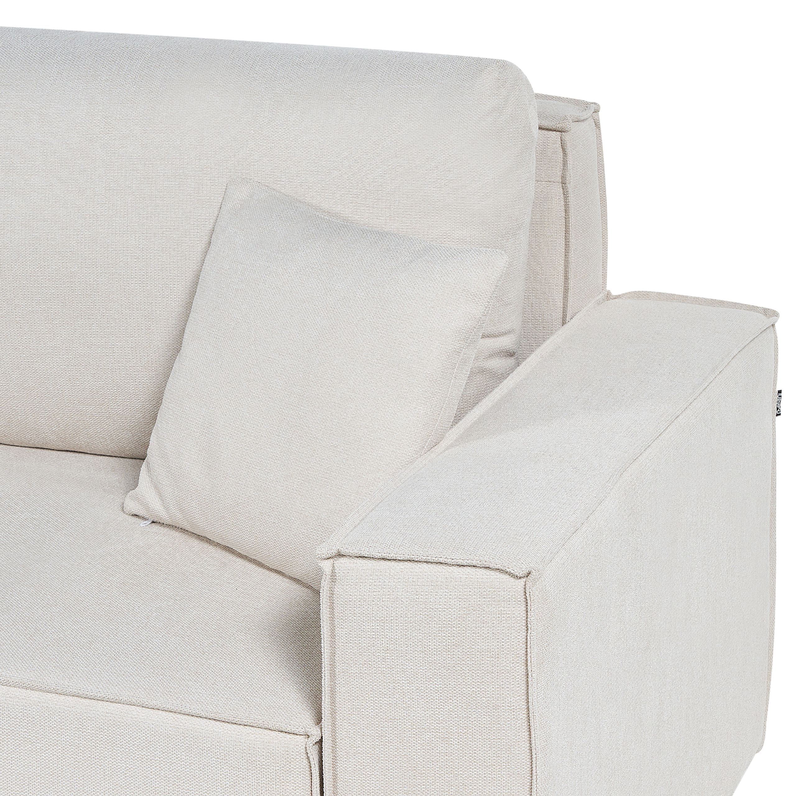 Canapea extensibilă cu 3 locuri KARILA  Bej deschis cu depozitare Dreapta [6]