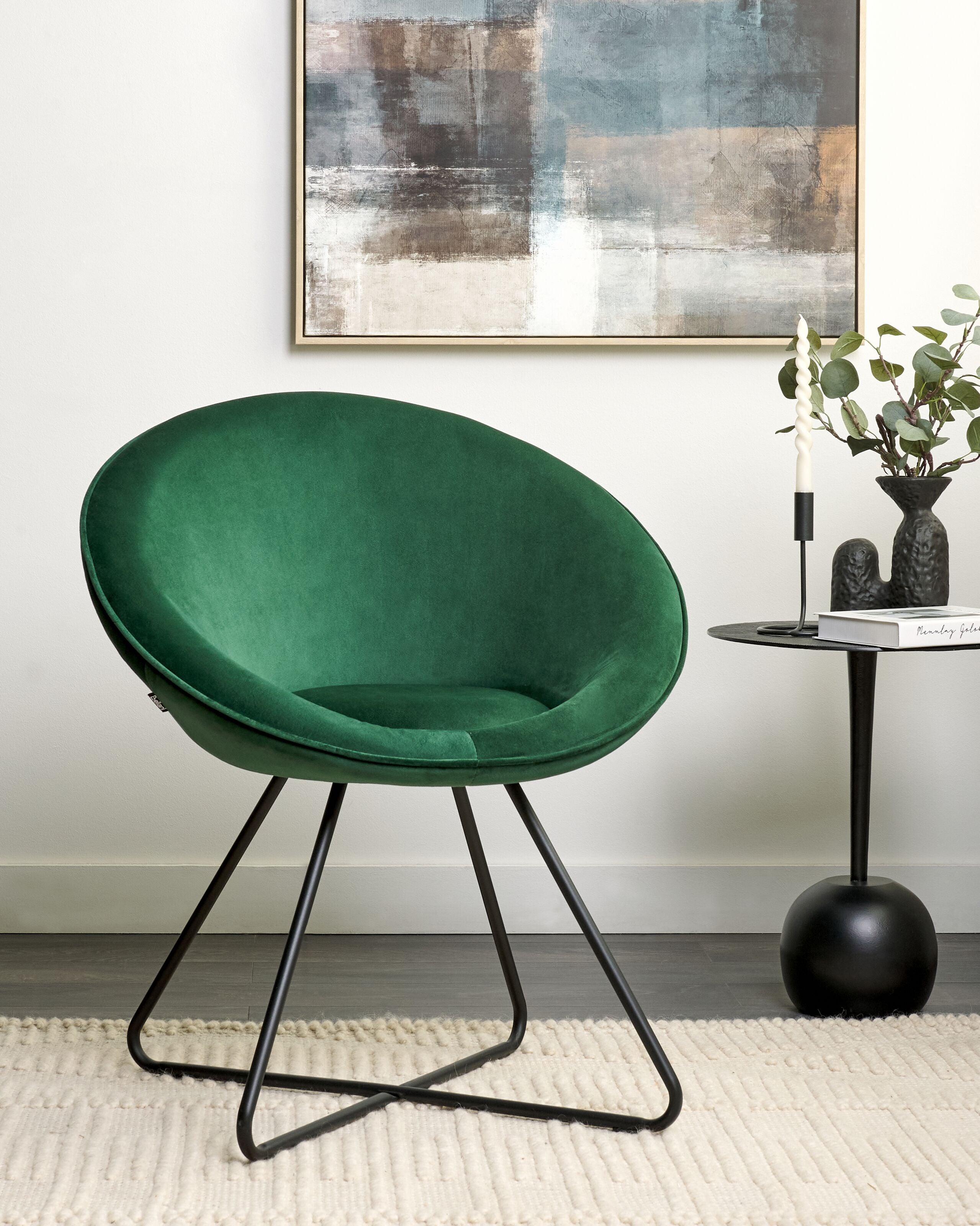 Scaun dining - Dining chair FLOBY II Velvet Emerald Green