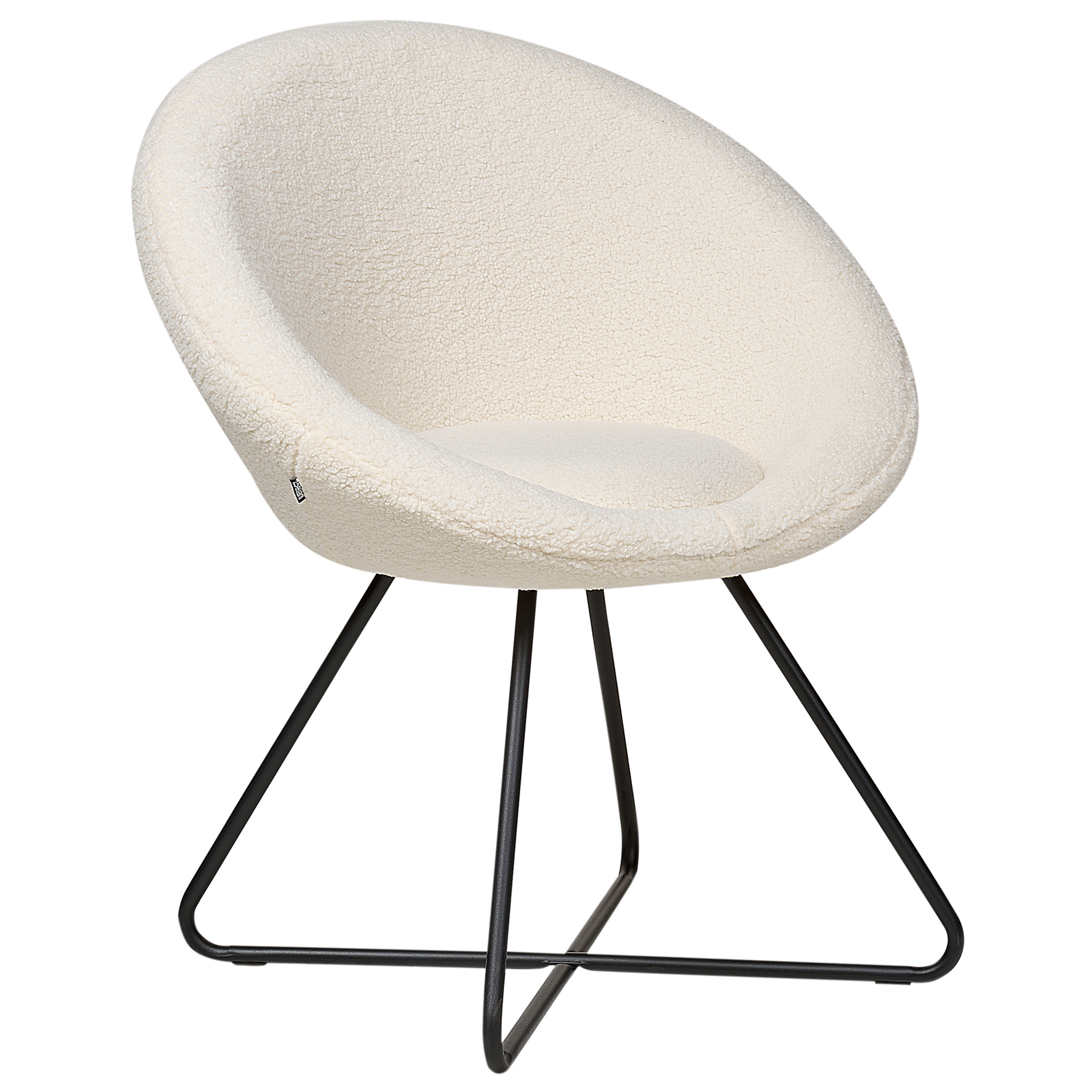 Scaun dining FLOBY II Boucle Alb-murdar [4]