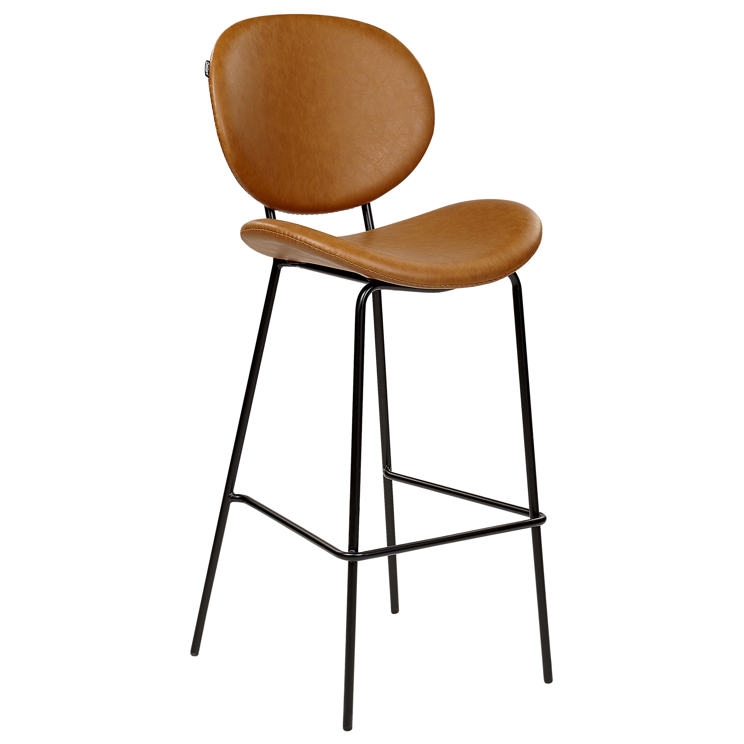 Set de 2 scaune de bar LUANA Piele ecologică Maro auriu [4]