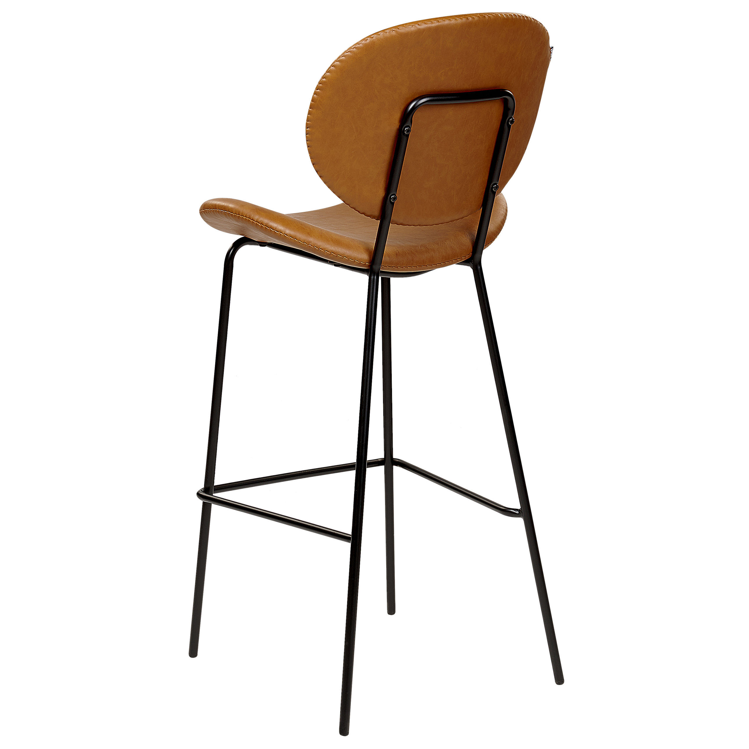 Set de 2 scaune de bar LUANA Piele ecologică Maro auriu [6]