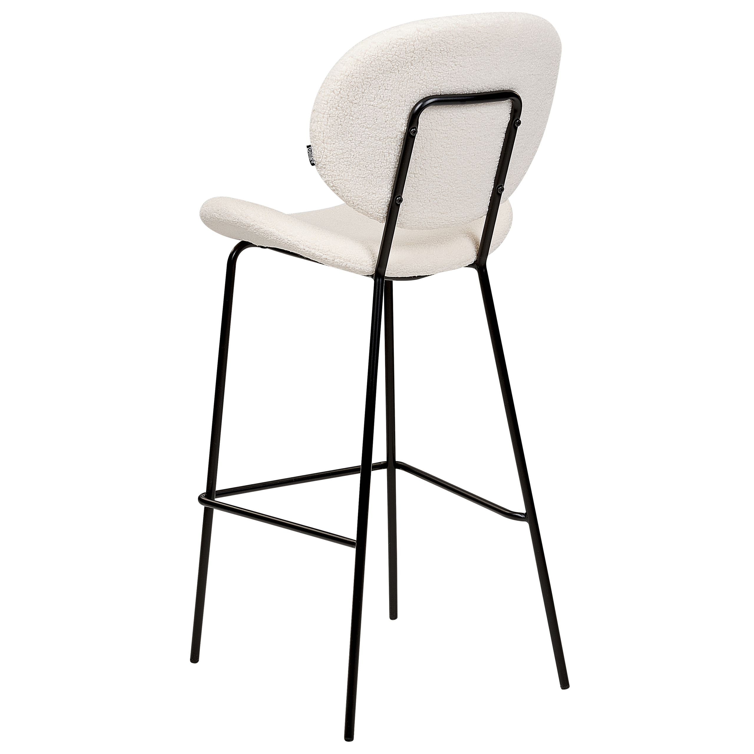 Set of 2 bar stools LUANA Boucle White [7]