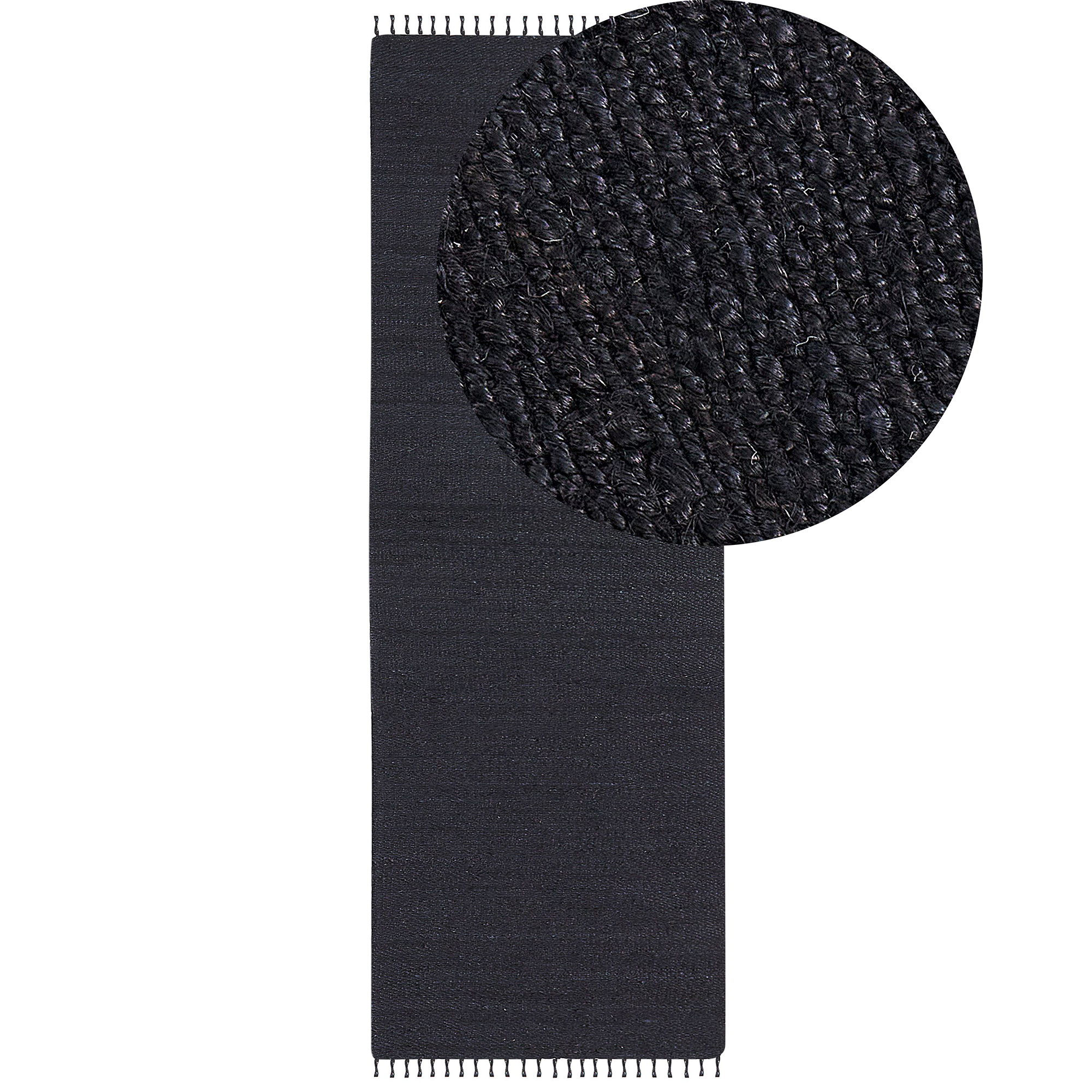 Covor SINANKOY Negru 80 x 300 cm Iută [2]