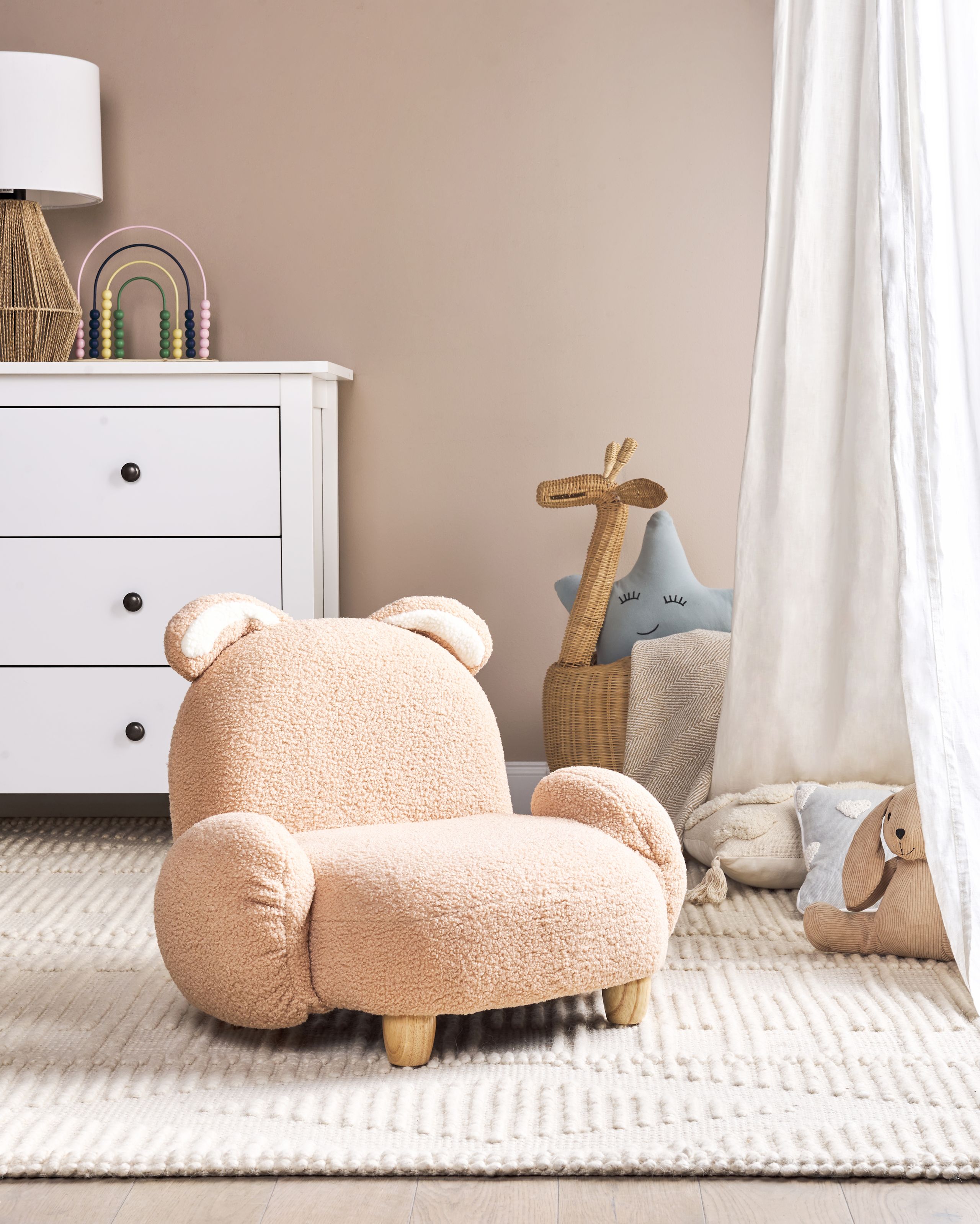 Fotoliu pentru copii - KANNA Rabbit Children's Armchair Boucle Beige