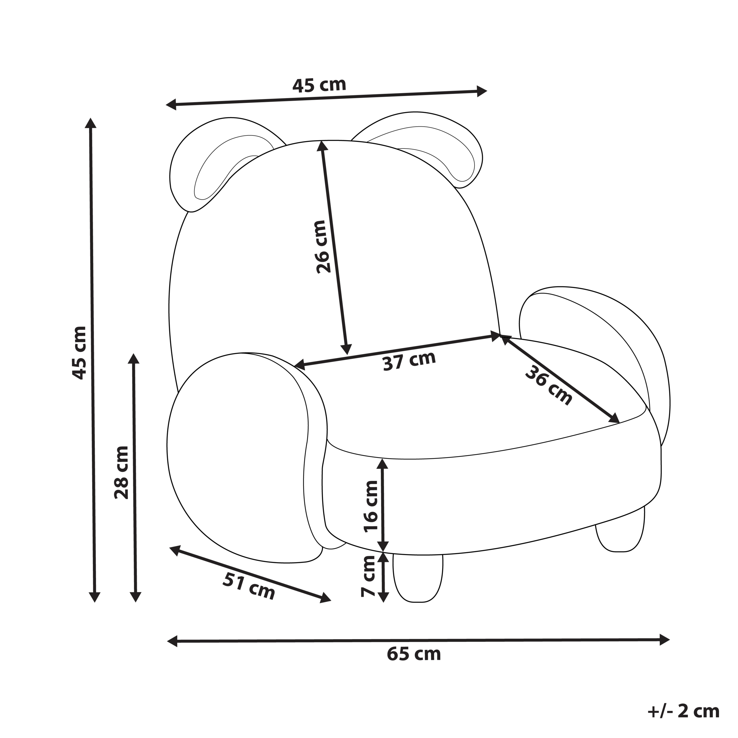 KANNA Rabbit Children's Armchair Boucle Beige [3]