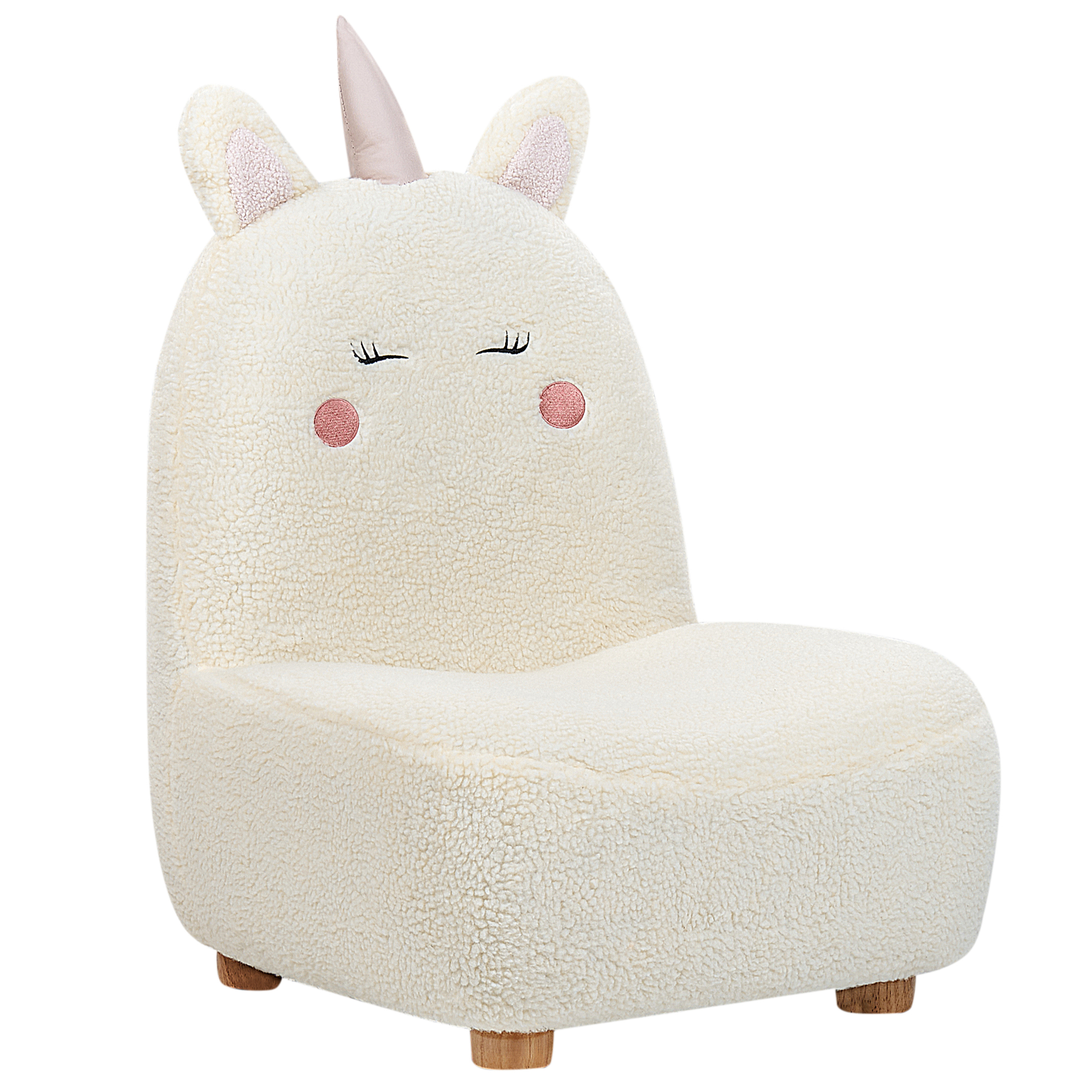 Fotoliu pentru copii Unicorn LULEA Boucle Alb-murdar [4]