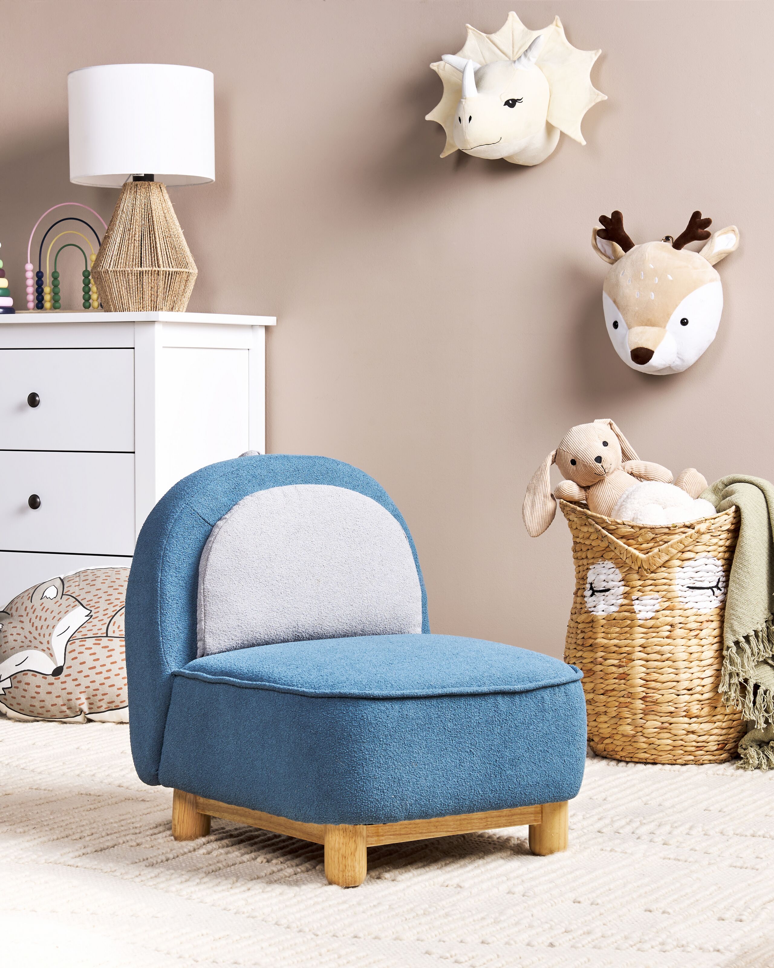 Fotoliu pentru copii - FABORG dinosaur children's armchair Blue