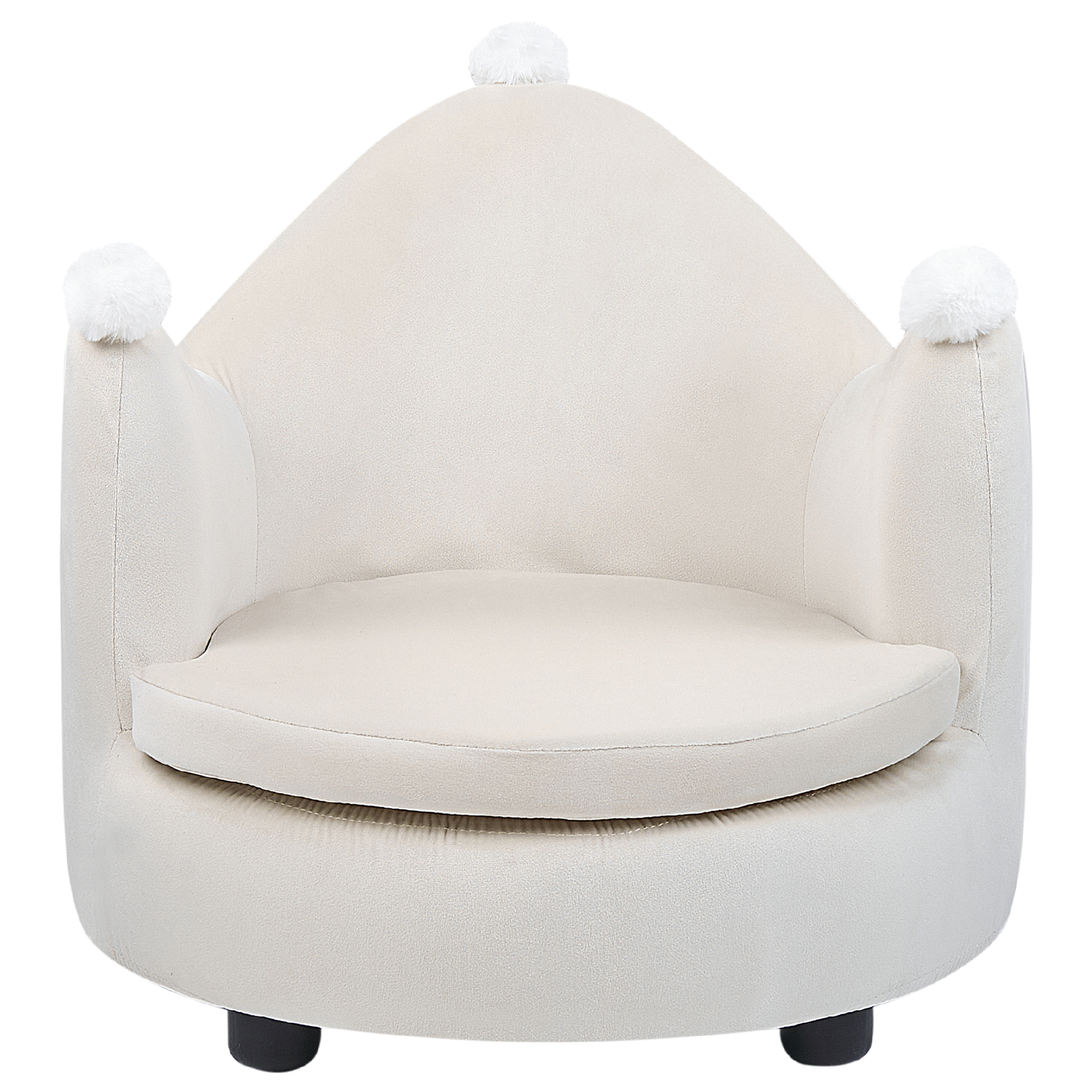 Fotoliu pentru copii Coroană VEGA Catifea Bej deschis [4]