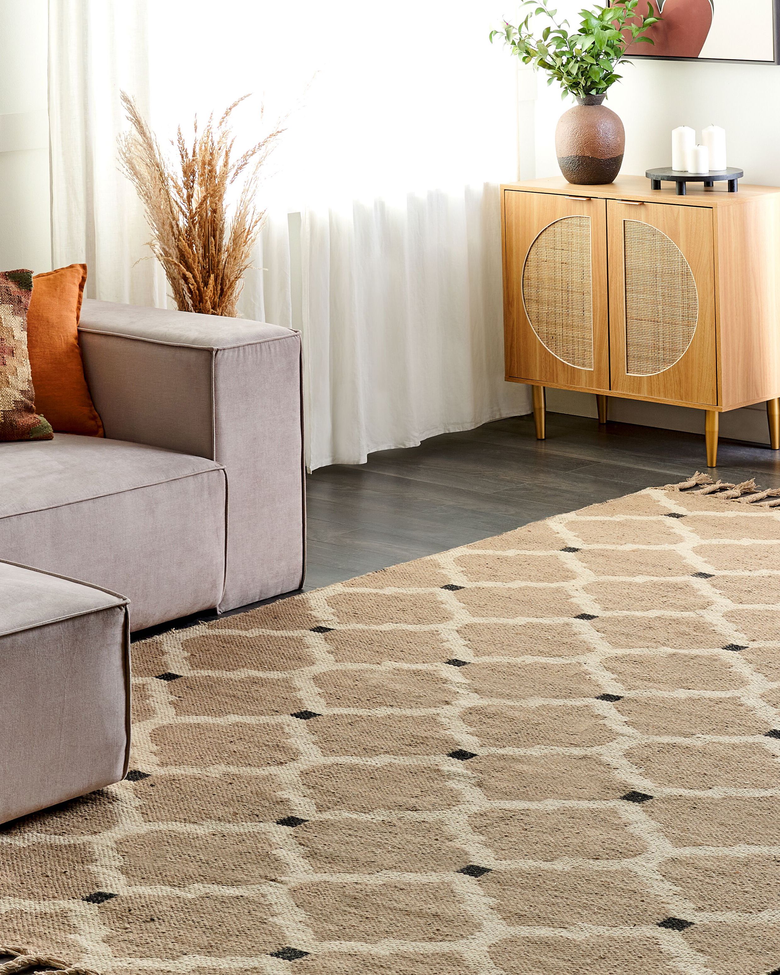 Covor împletit - ORENCIK rug Beige 200 x 300 cm Jute