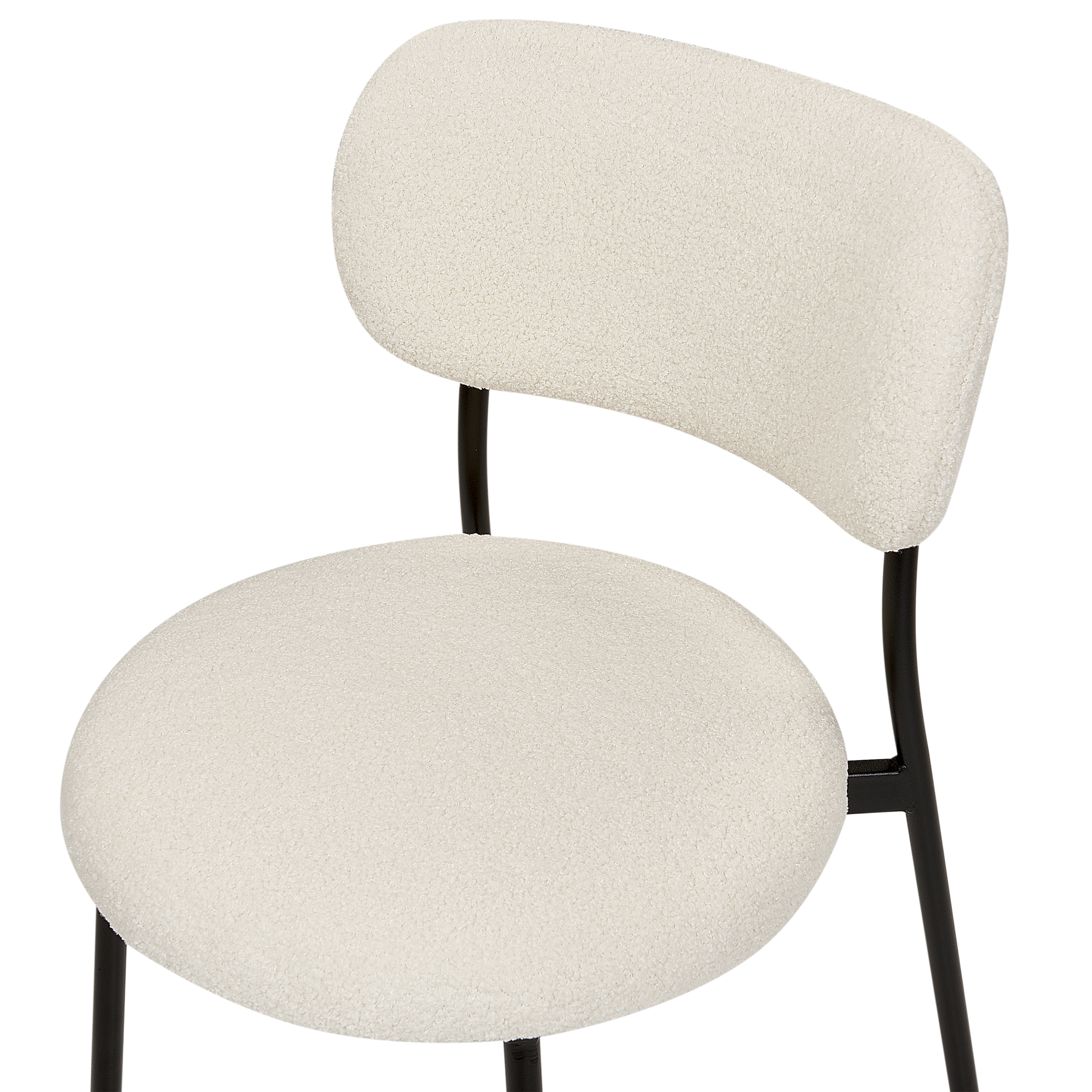 Set of 2 dining chairs CASEY Boucle Off-white [8]