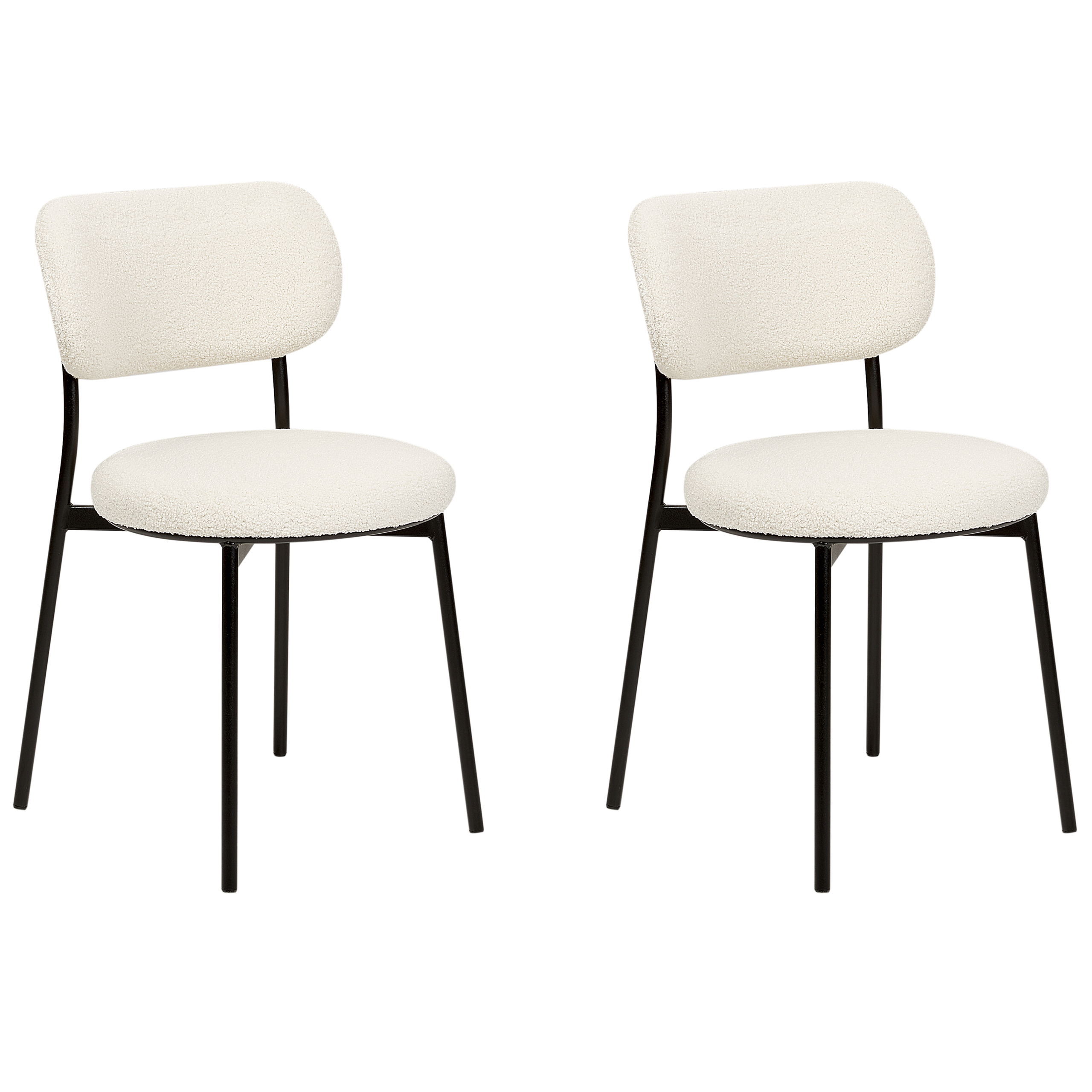 Set of 2 dining chairs CASEY Boucle Off-white [4]
