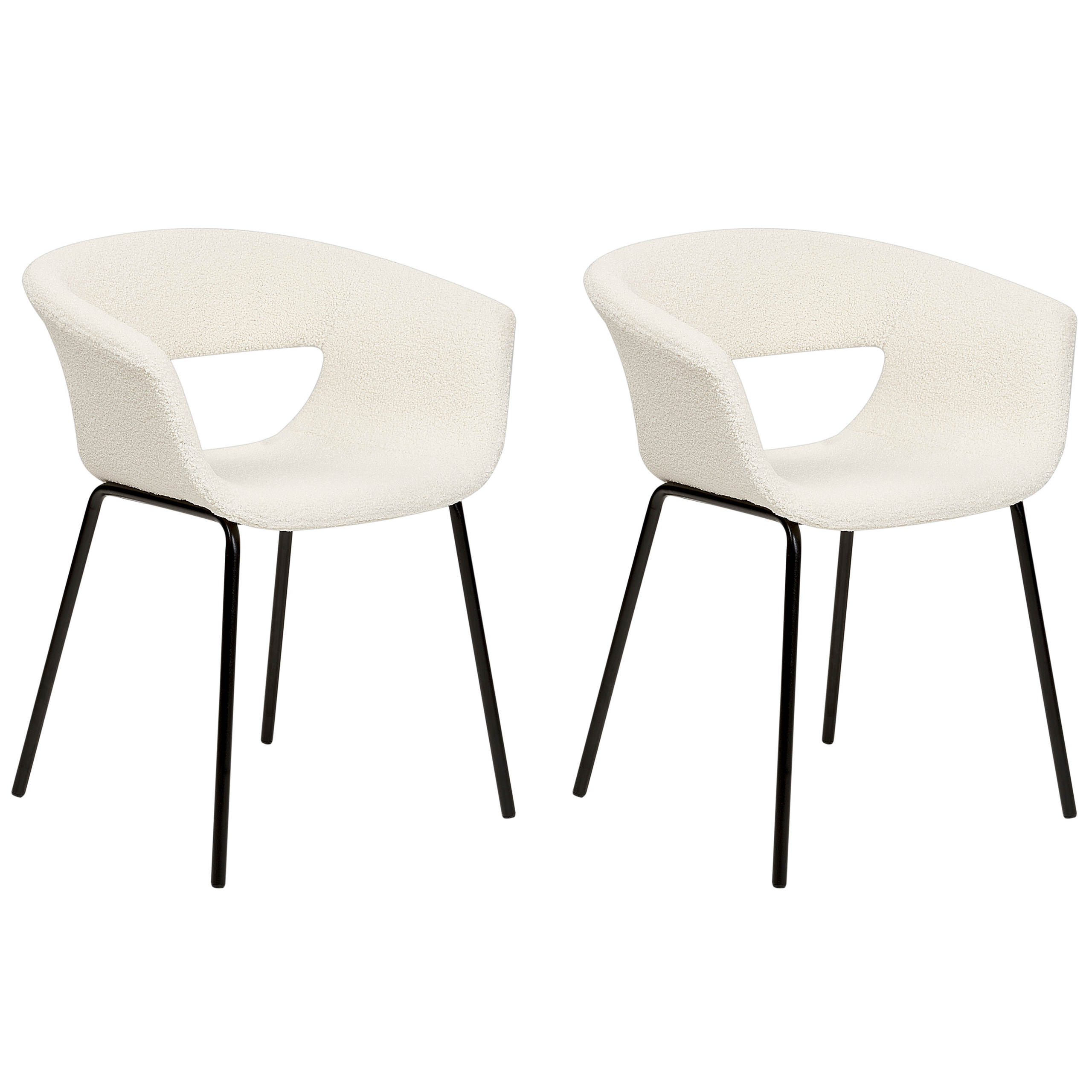 Set de 2 scaune dining ELMA Boucle Alb-murdar [4]