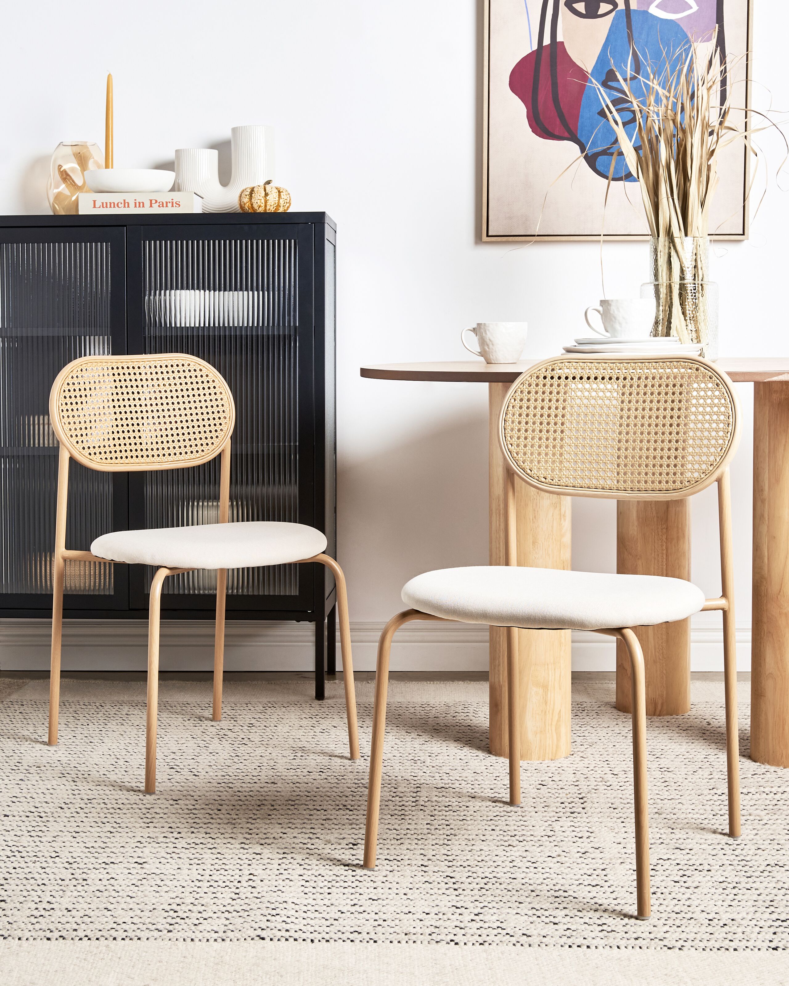 Set of 2 dining chairs ADAVER Metal Light brown [1]