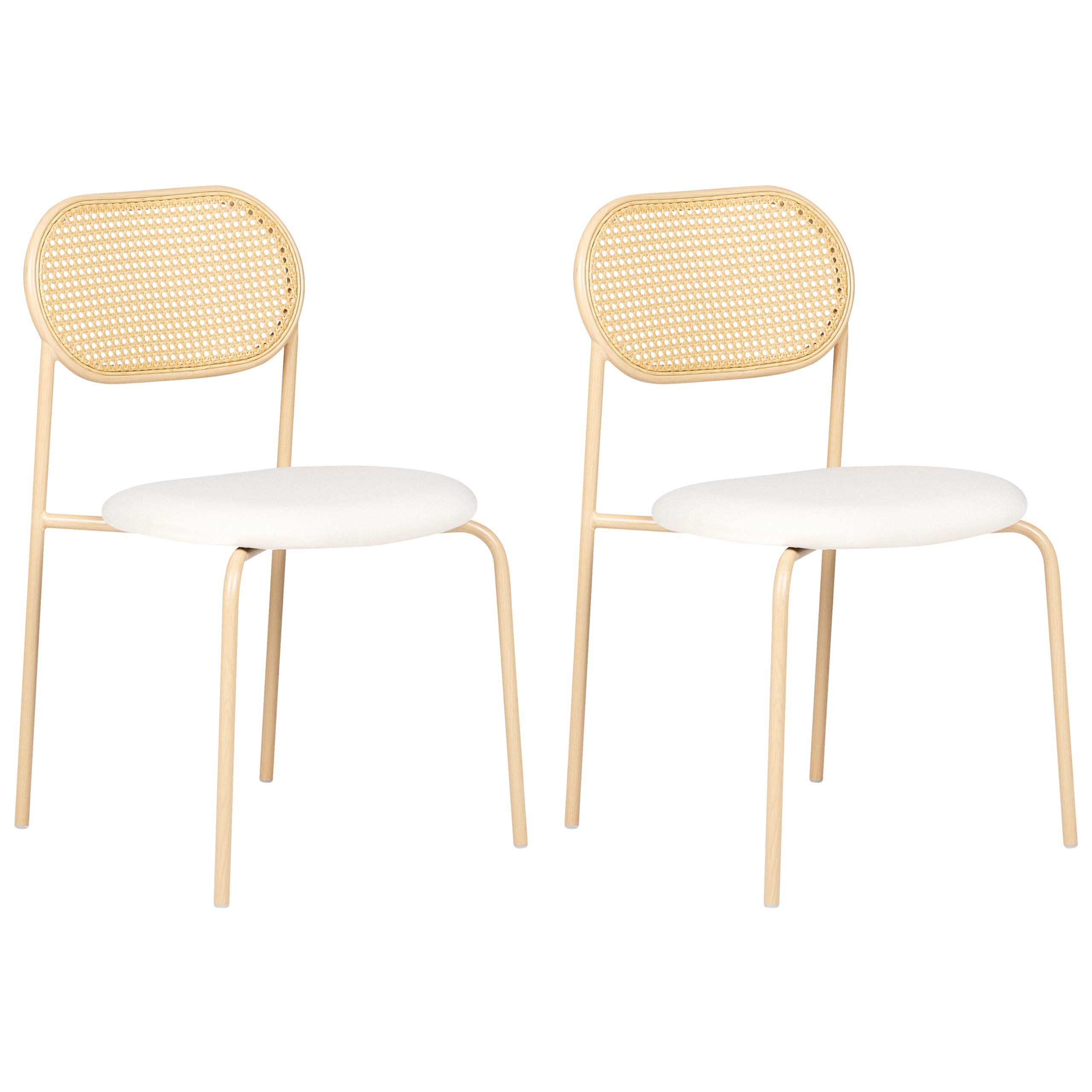 Set of 2 dining chairs ADAVER Metal Light brown [2]