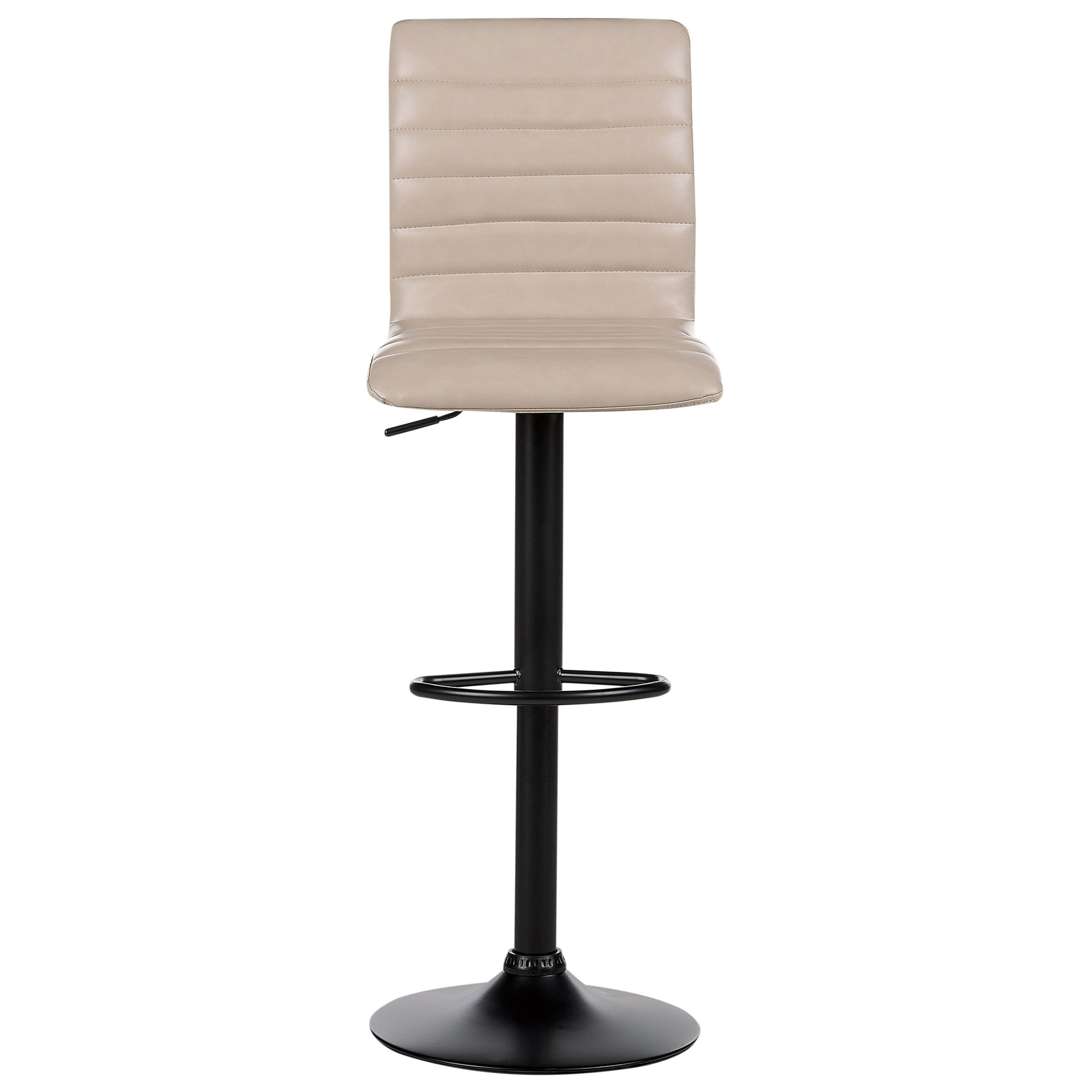 Set of 2 bar stools LUCERNE Eco-leather Swivel Light beige [5]