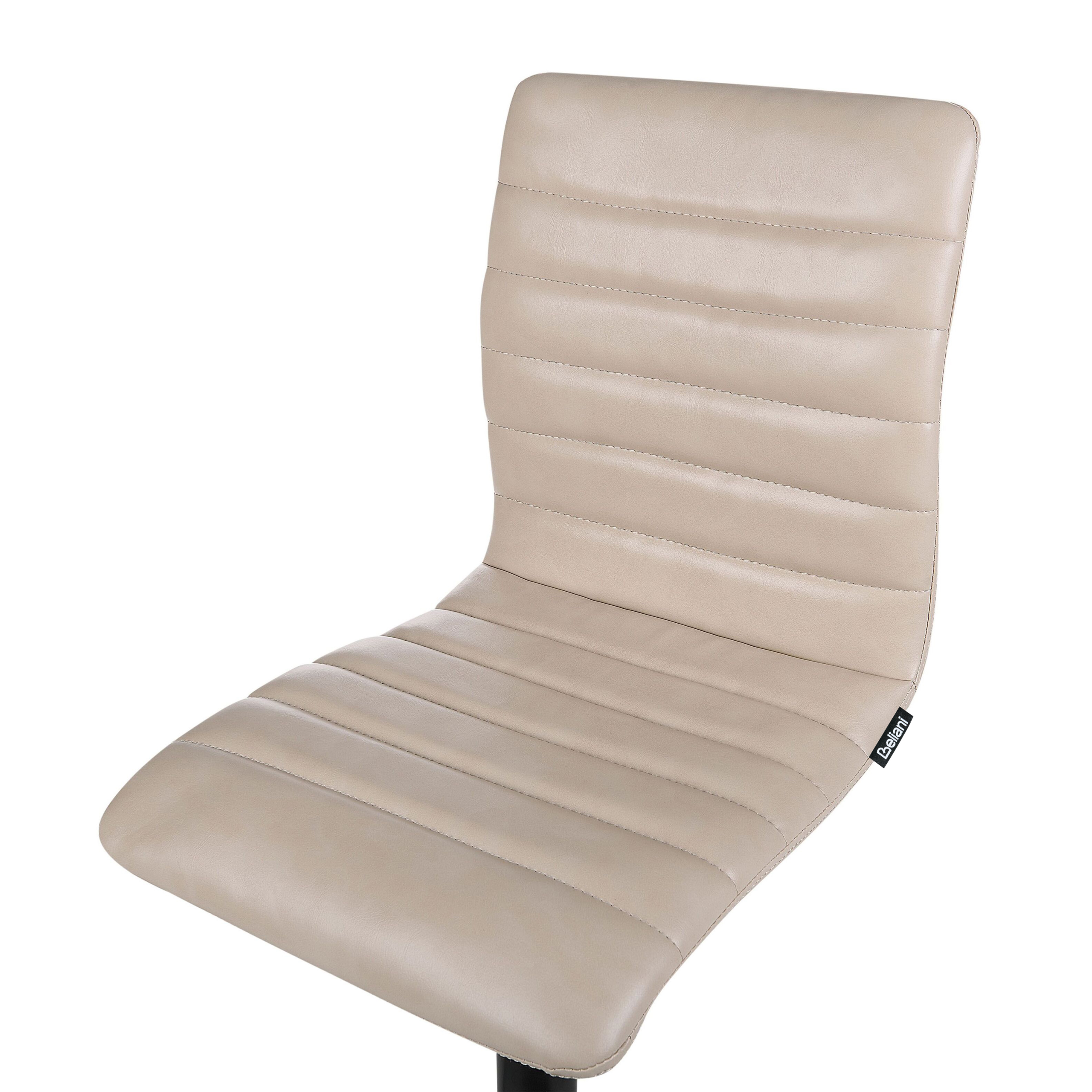 Set of 2 bar stools LUCERNE Eco-leather Swivel Light beige [7]