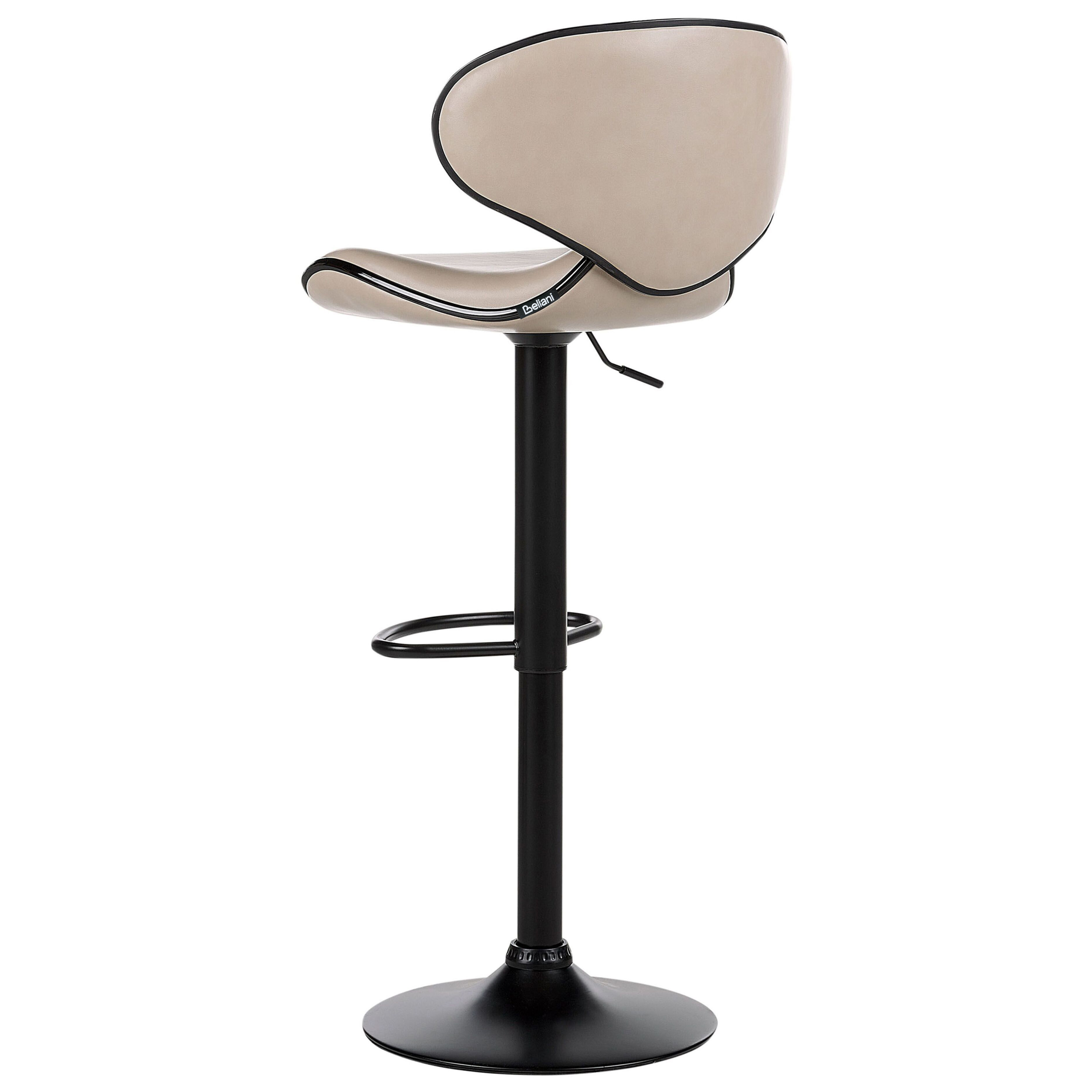 Set of 2 bar chairs CONWAY Eco-leather Swivel Light Beige [6]