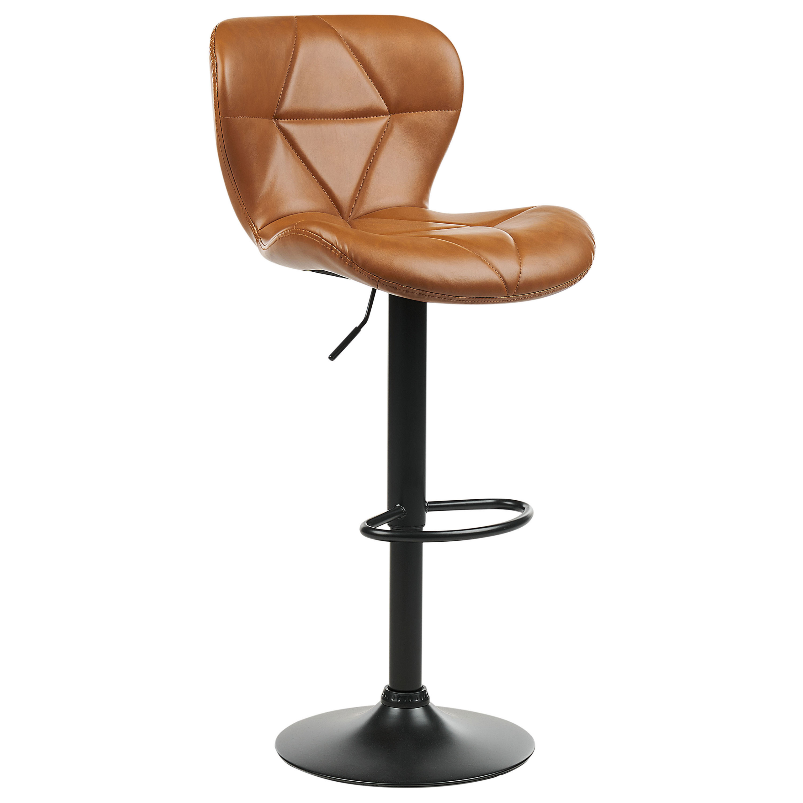 Set of 2 bar stools VALETTA Eco-leather Swivel Golden brown [4]
