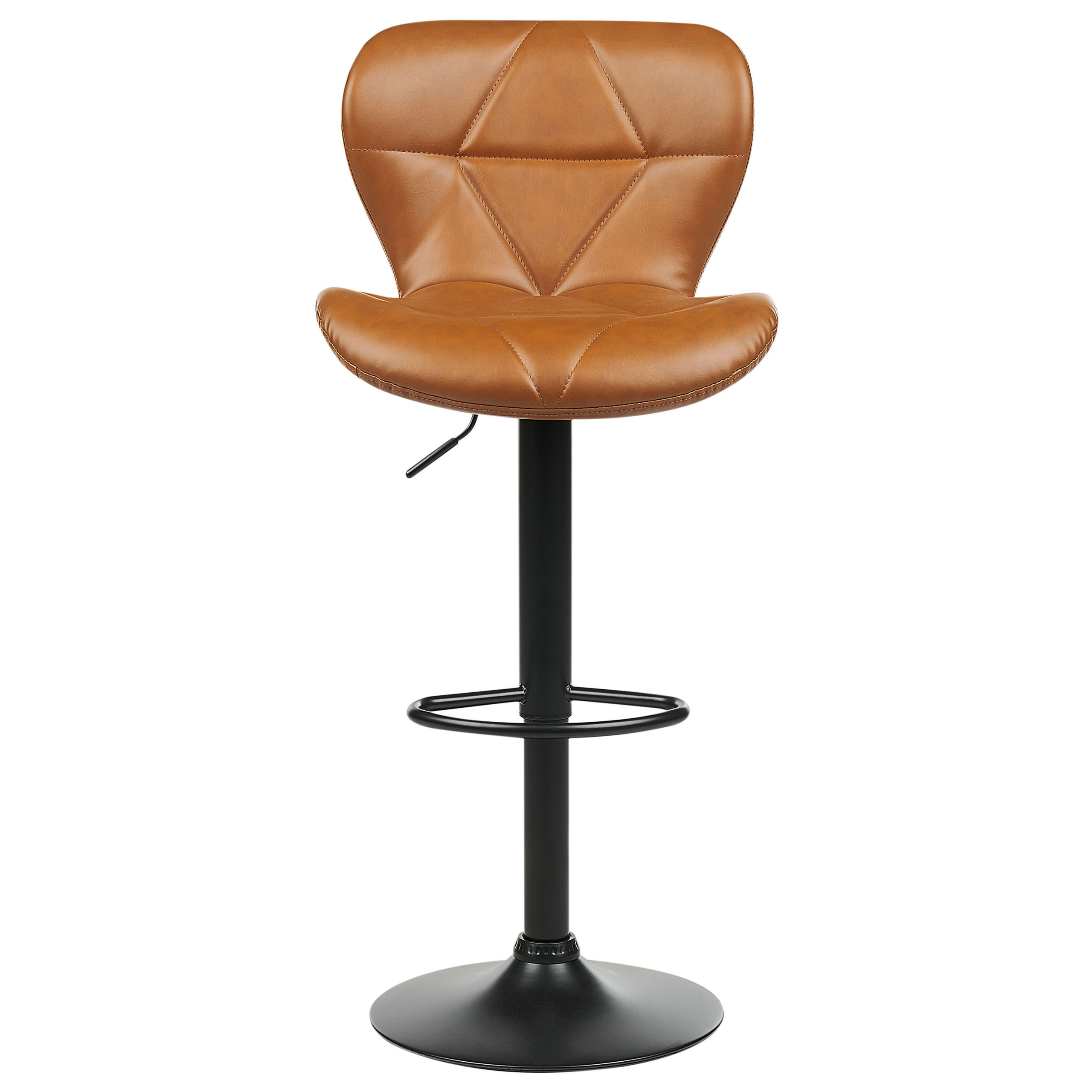 Set of 2 bar stools VALETTA Eco-leather Swivel Golden brown [5]