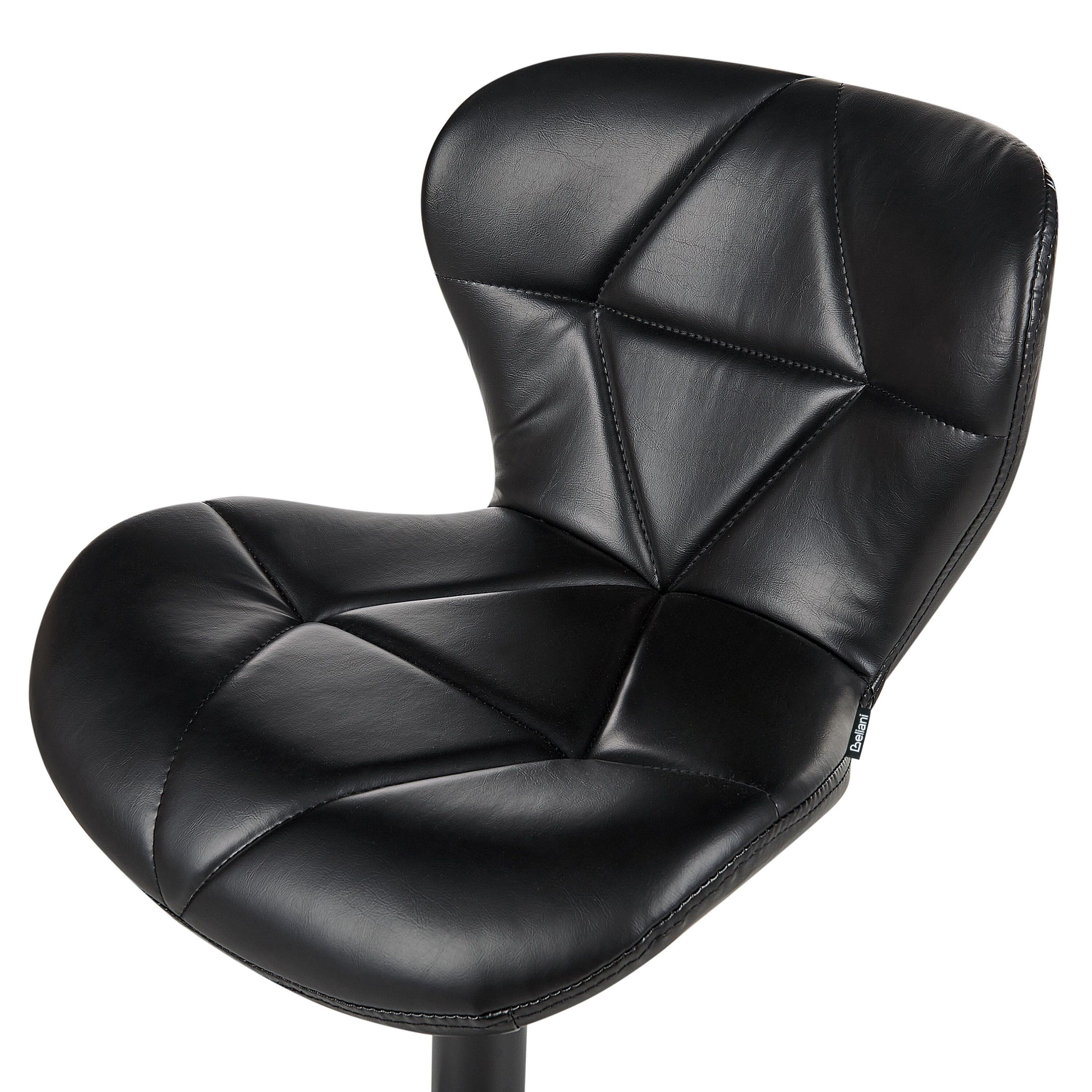 Set of 2 bar chairs VALETTA Eco-leather Swivel Black [7]