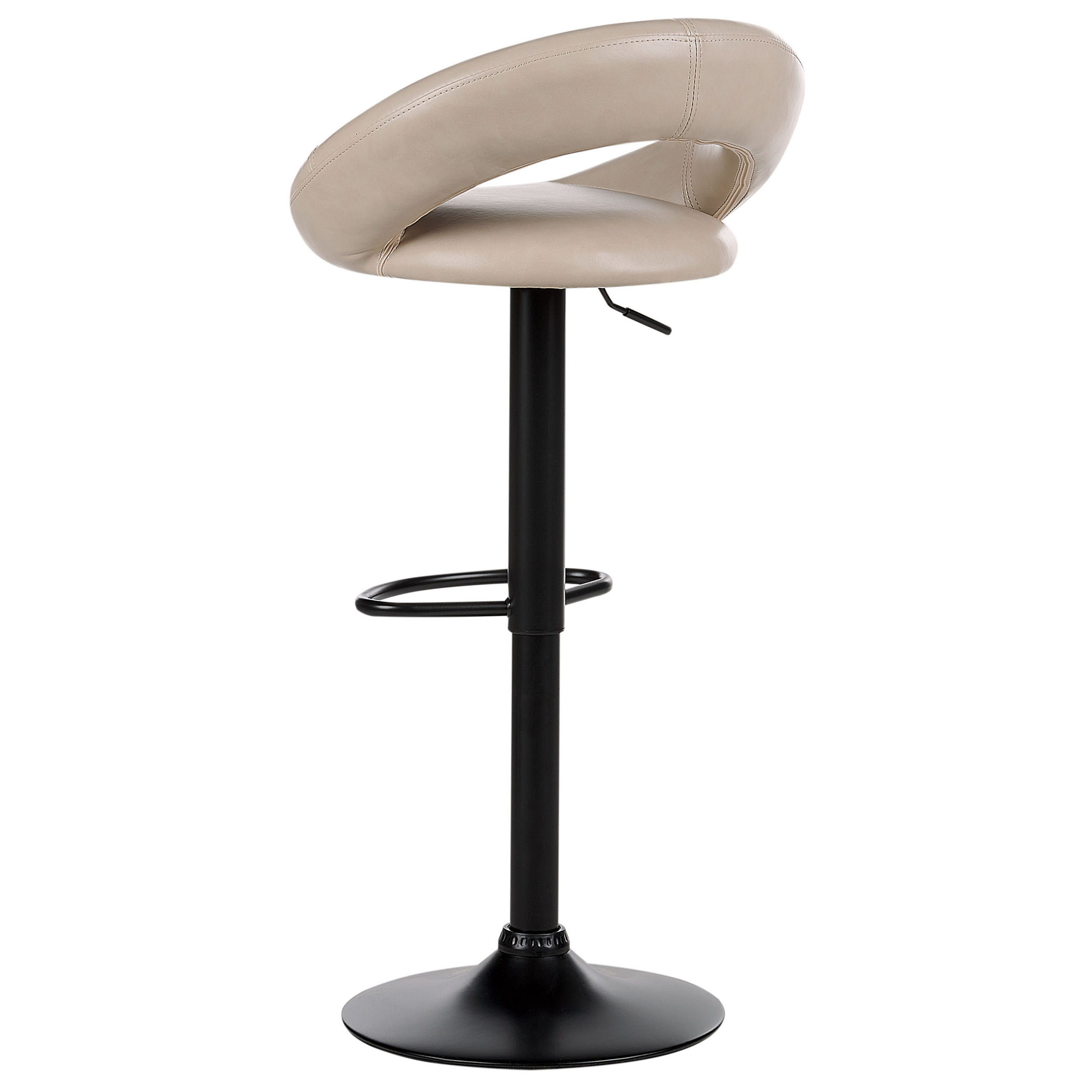 Set de 2 scaune de bar PEORIA Piele ecologică Pivotant Bej deschis [6]