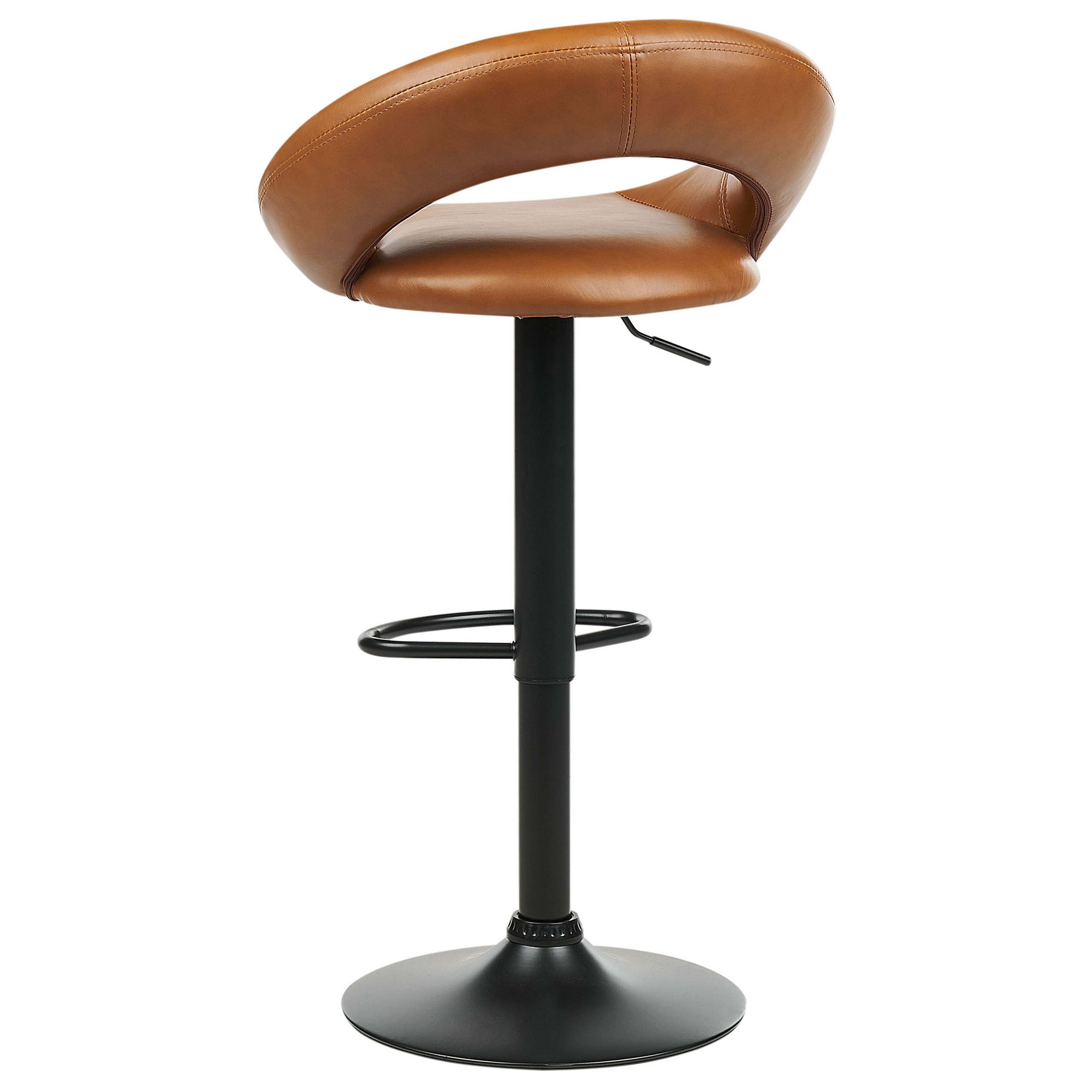 Set de 2 scaune de bar PEORIA Piele ecologică Pivotant Maro auriu [6]