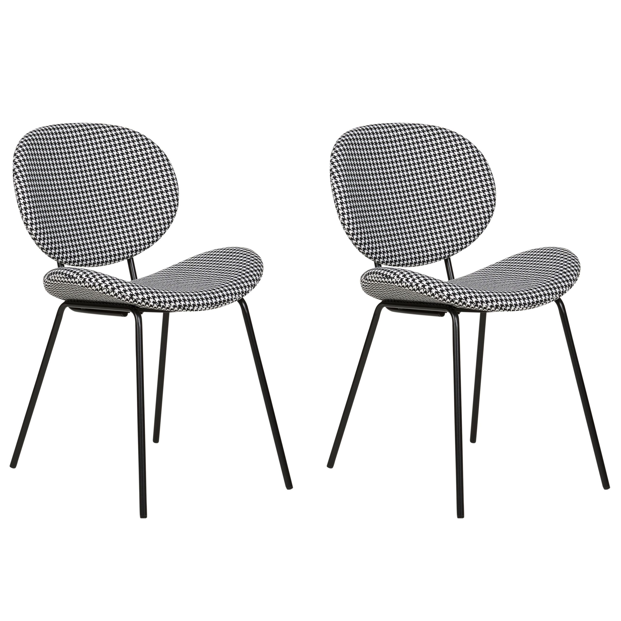 Set of 2 dining chairs LUANA Black/White [2]