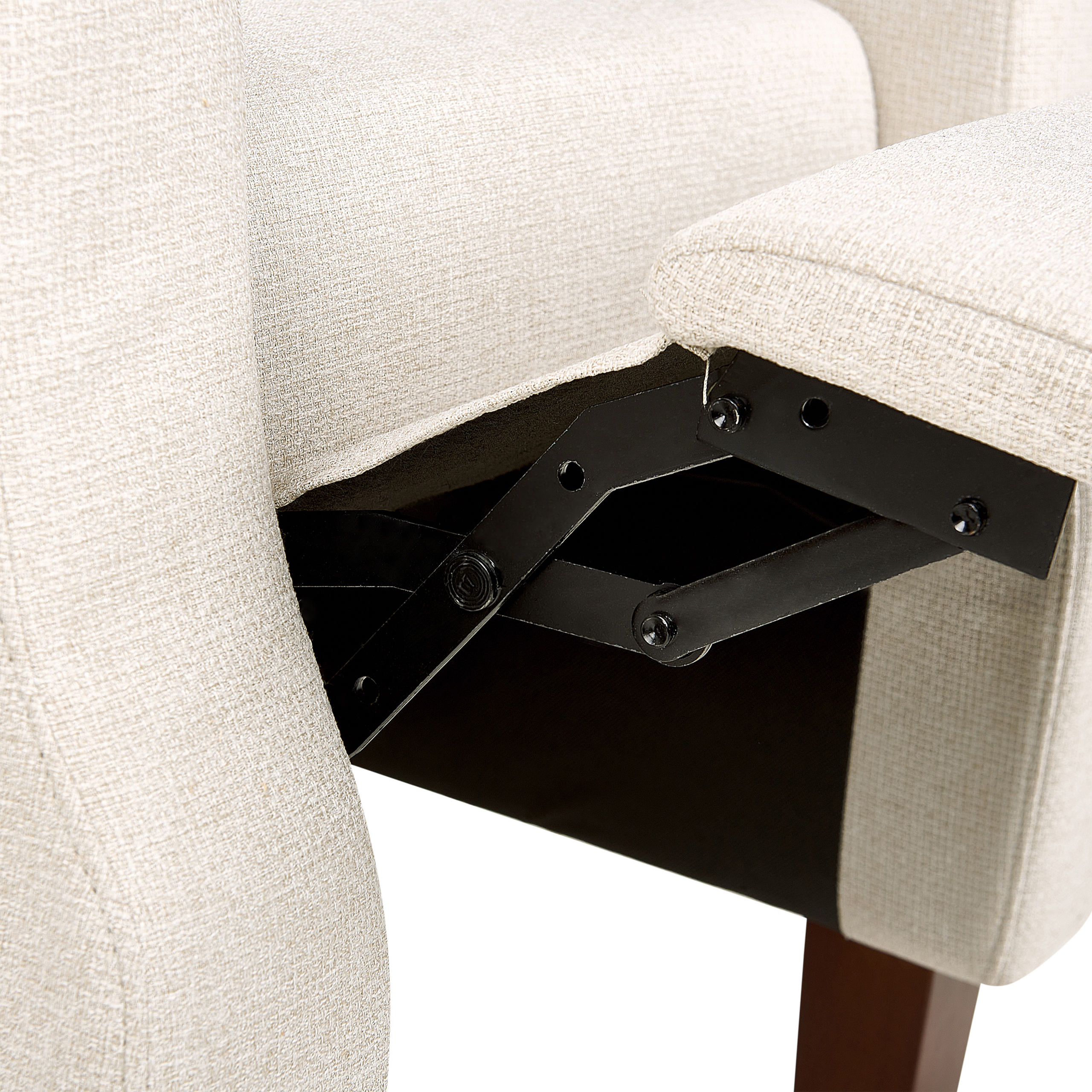 Armchair with EGERSUND recliner Retractable footrest Light beige [9]