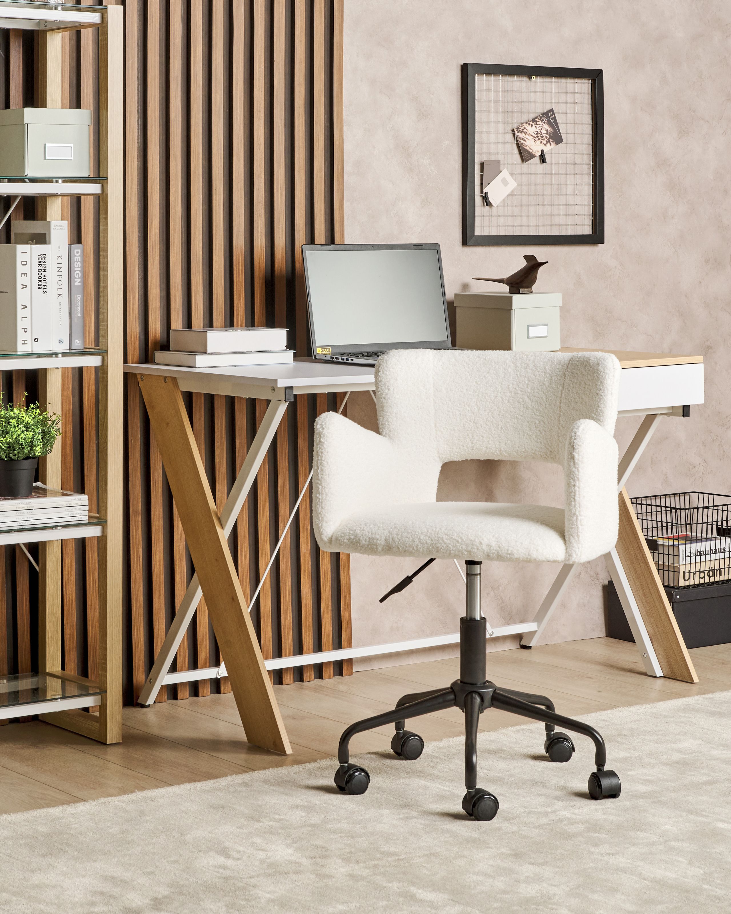 Armchairs - SANILAC Boucle Office Chair Off-White