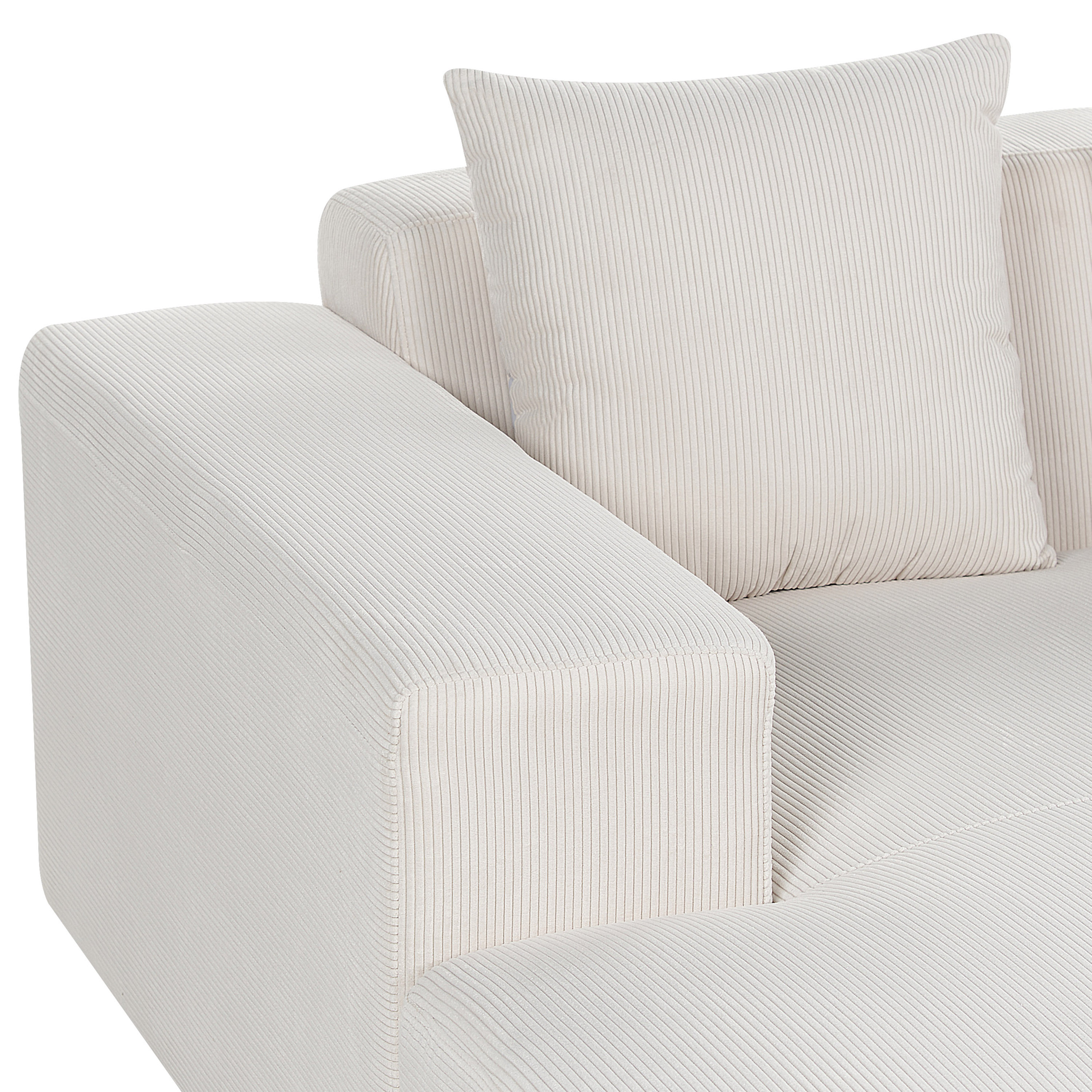 4-seater corner sofa LUNGO Velvet Off-white Right [9]
