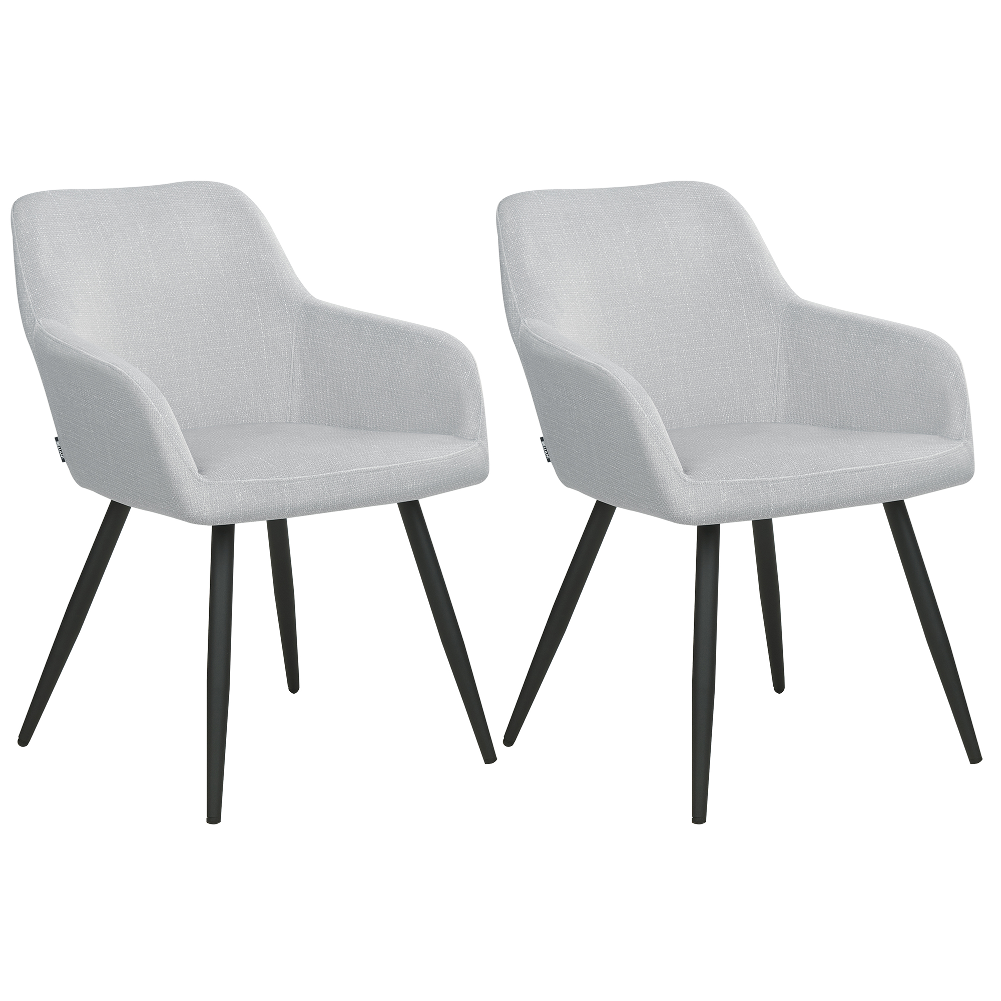 Set of 2 dining chairs CASMALIA Velvet Light Grey [2]