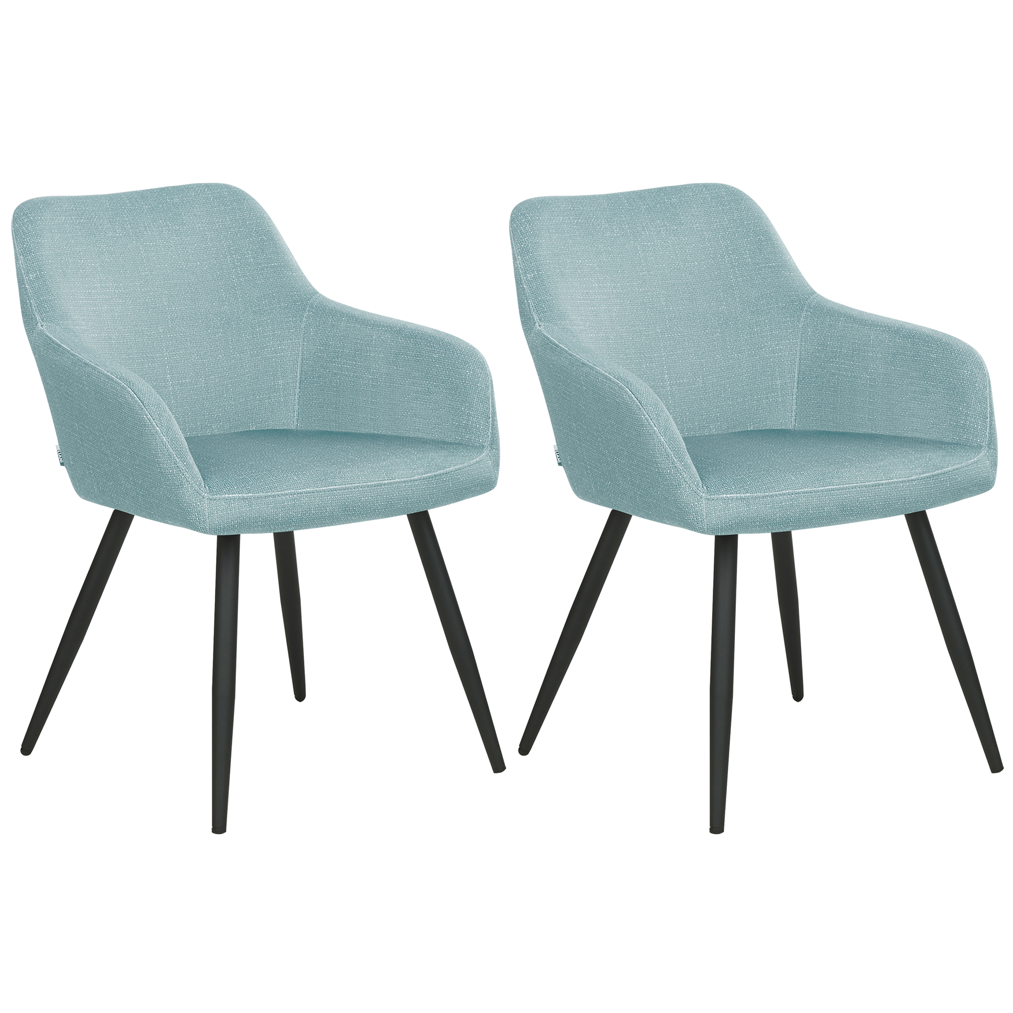 Set of 2 Dining Chairs CASMALIA Velvet Light Blue [2]