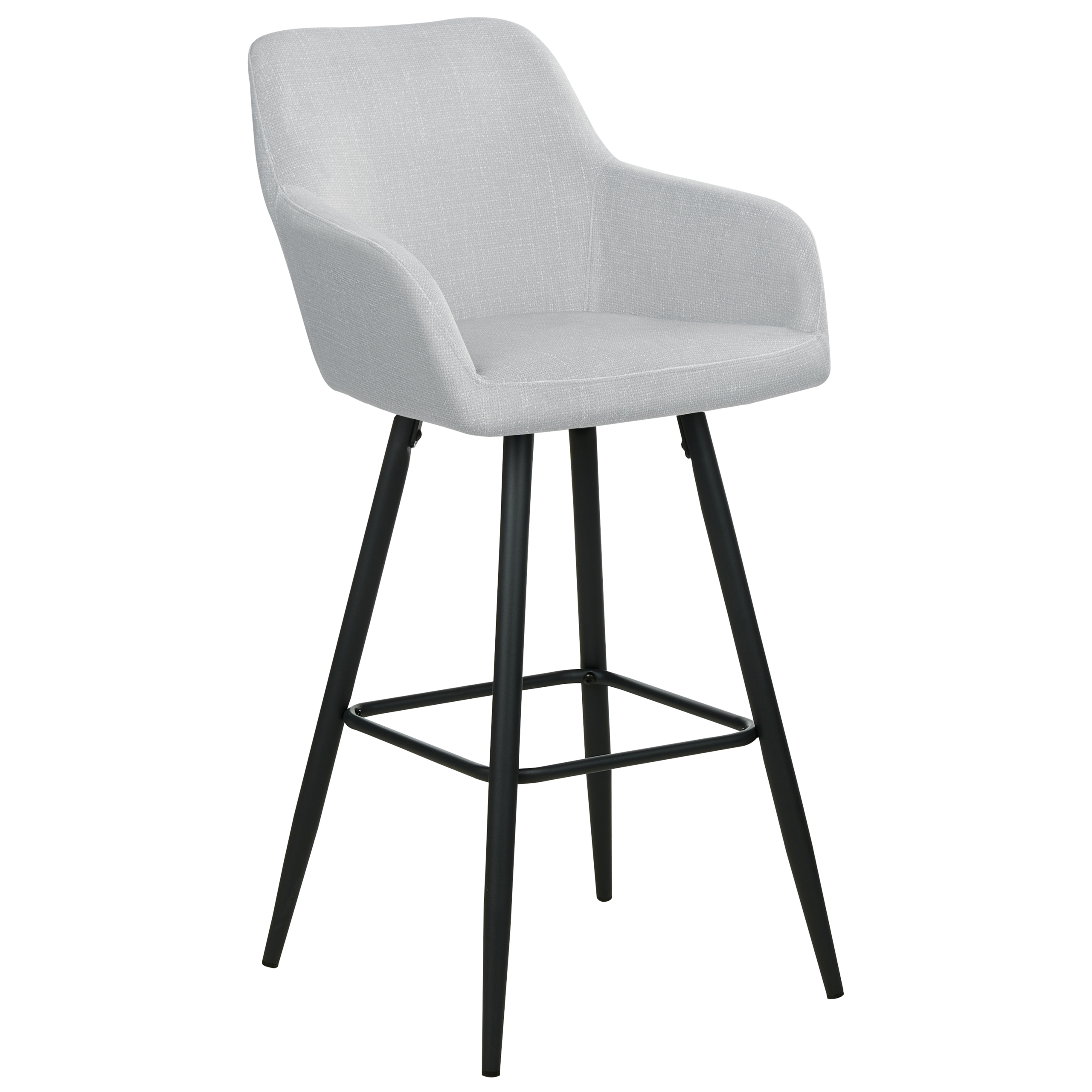 Set of 2 bar stools CASMALIA Velvet Light Grey [4]