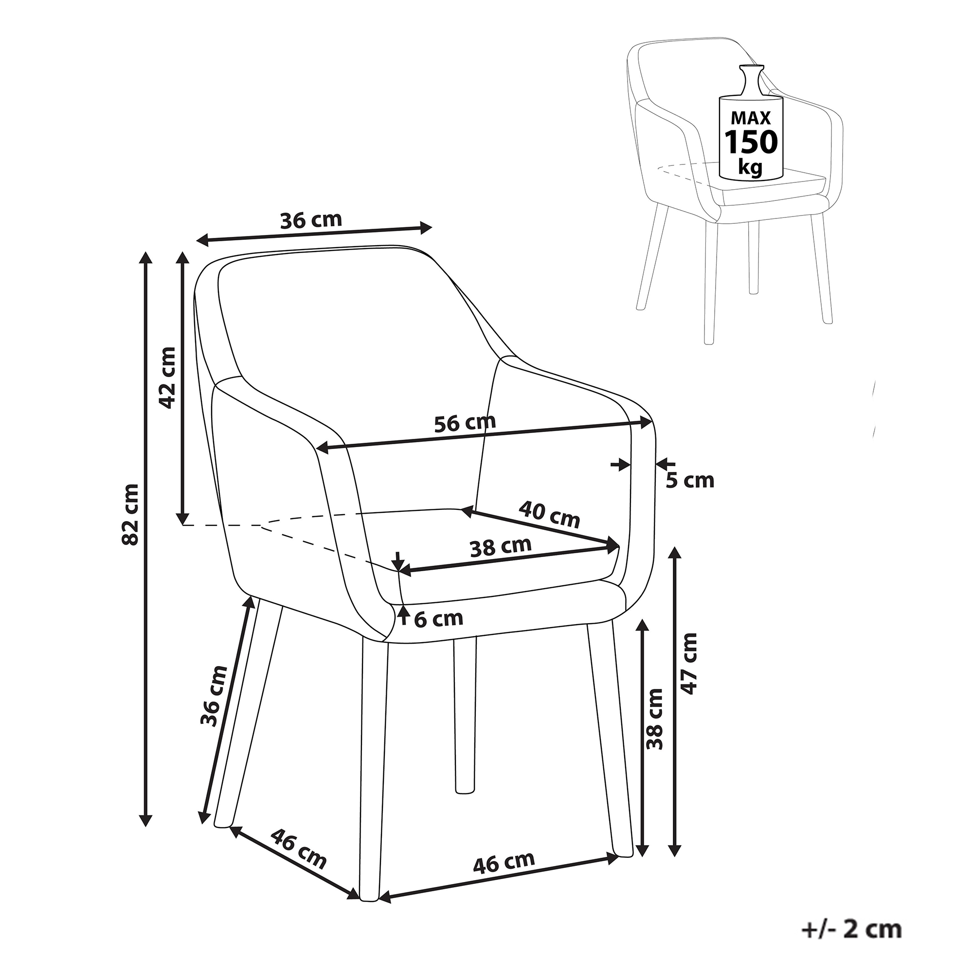 Dining chair YORKVILLE II Velvet Off-white [3]