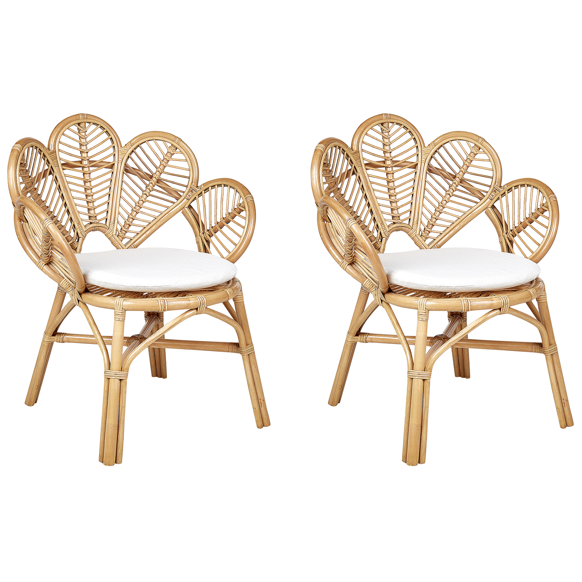 FLORENTINE II Peacock Chair Set of 2 Natural Rattan [2]