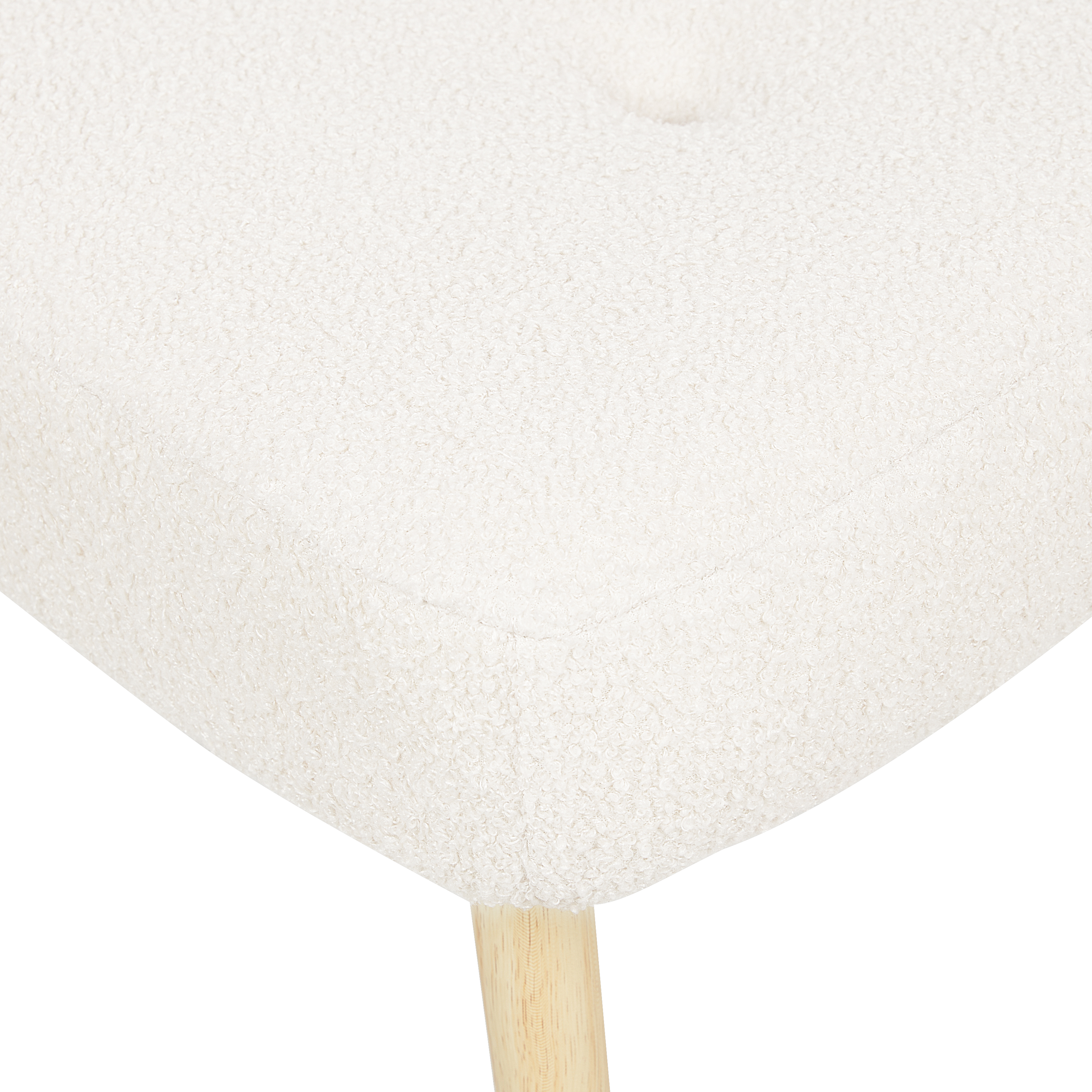 Fotoliu cu spătar înalt VEJLE cu taburet Boucle Alb-murdar [10]