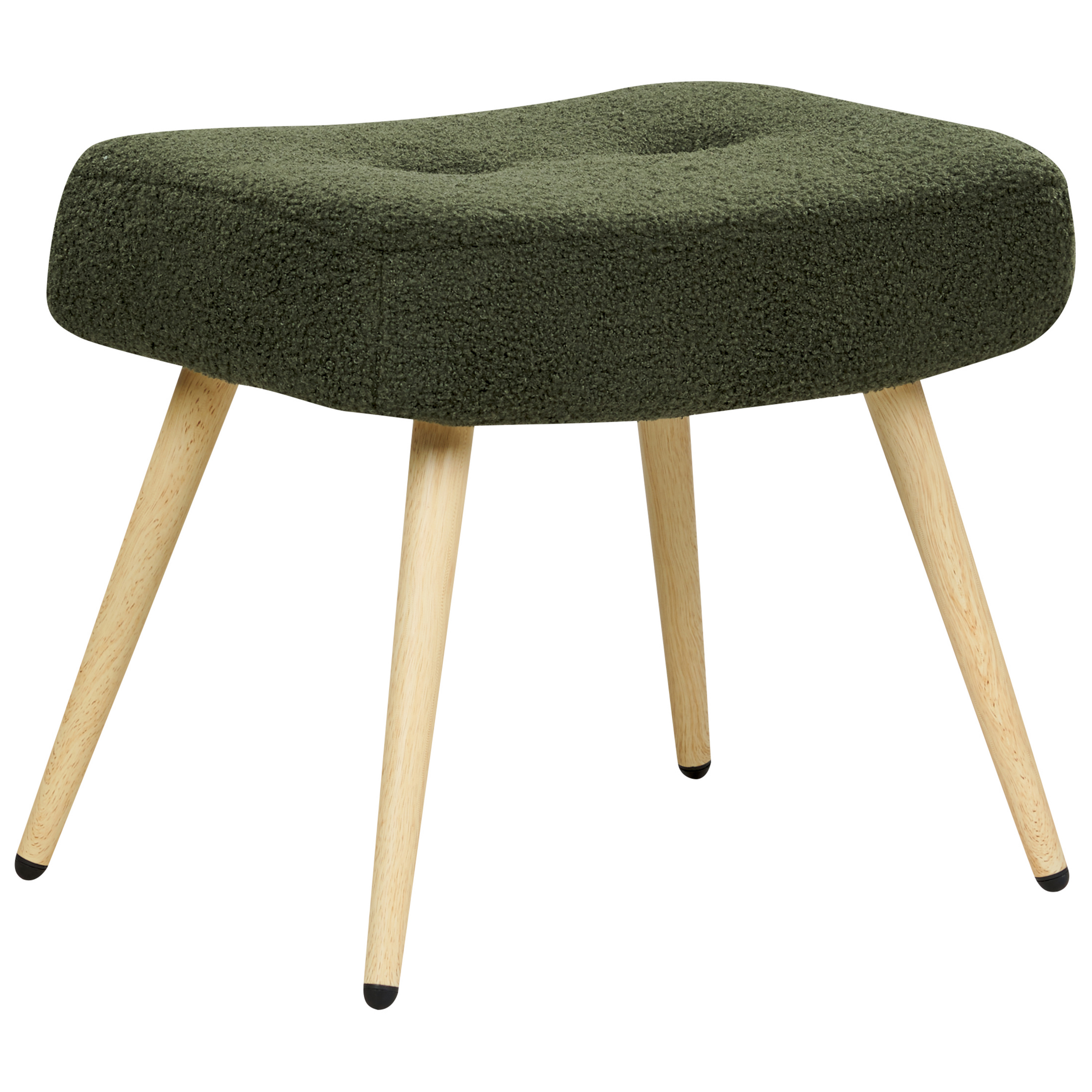 VEJLE High Back Armchair with Boucle Stool Dark Green [7]