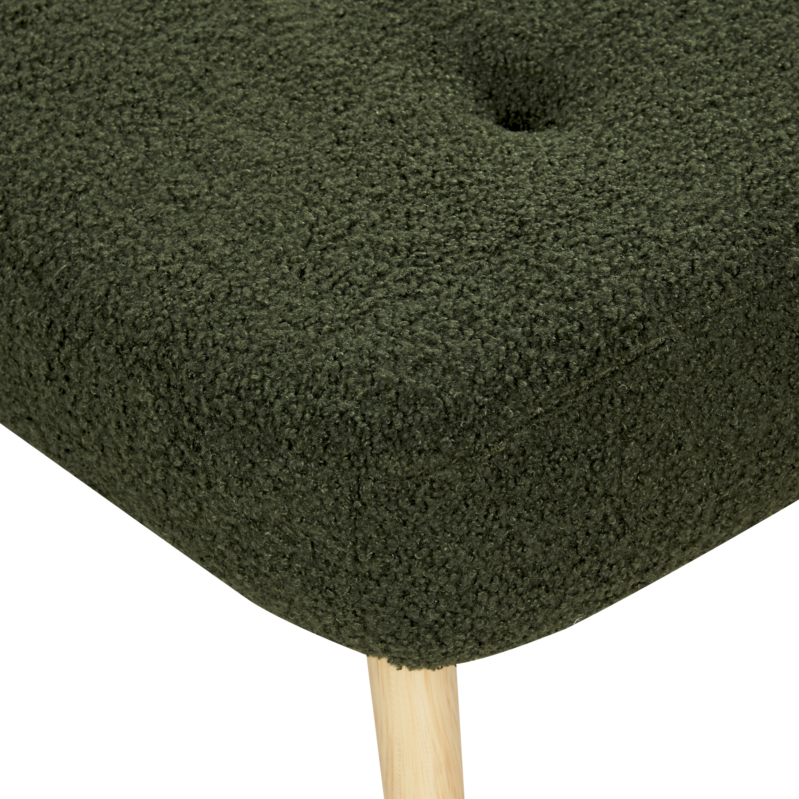 VEJLE High Back Armchair with Boucle Stool Dark Green [10]
